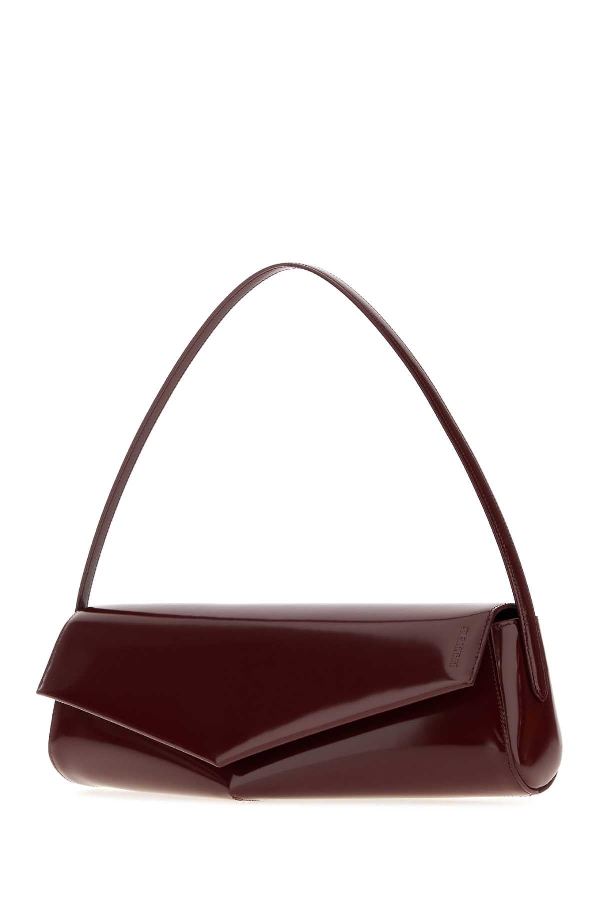 Jil Sander Women Burgundy Leather Kante Shoulder Bag JIL SANDER