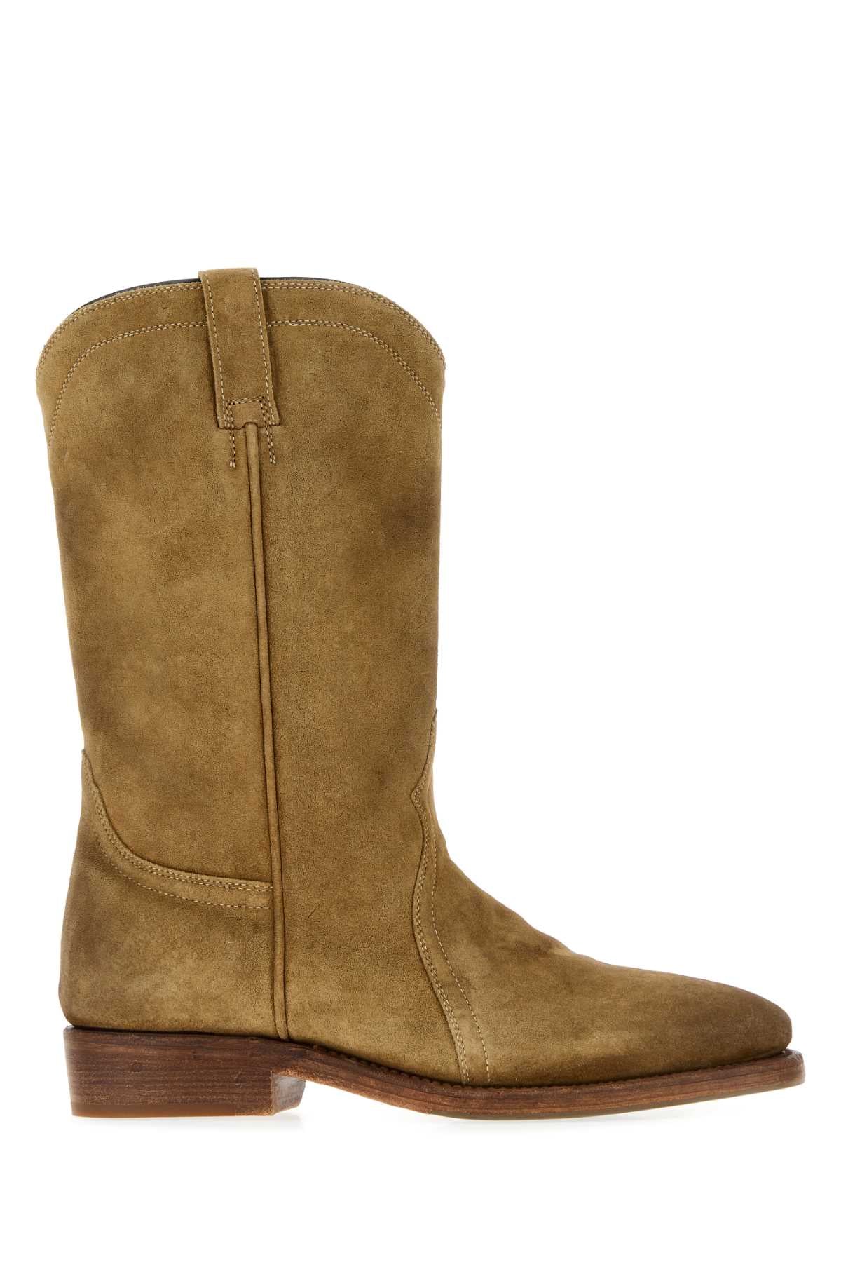 Jil Sander Women Beige Suede Boots JIL SANDER