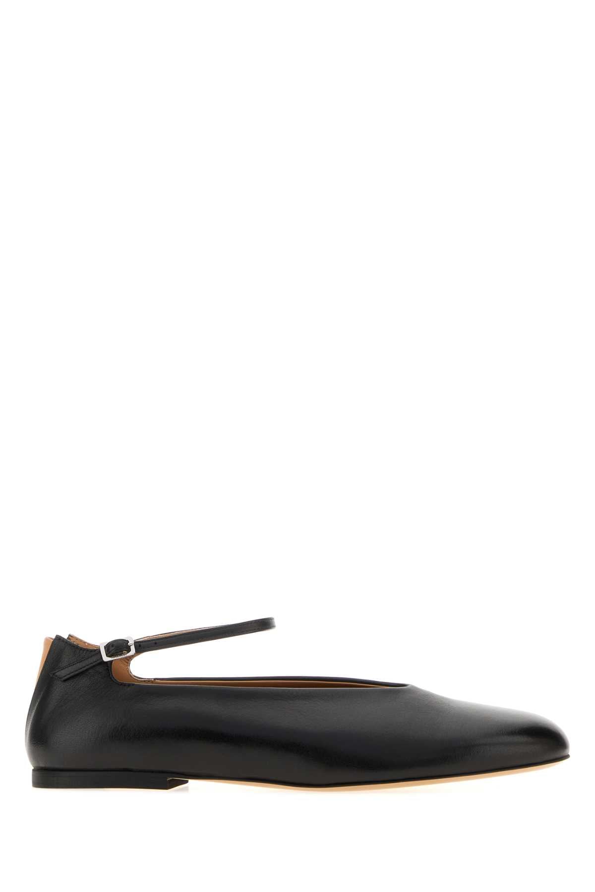 Jil Sander Women Black Nappa Leather Elyss Ballerinas JIL SANDER