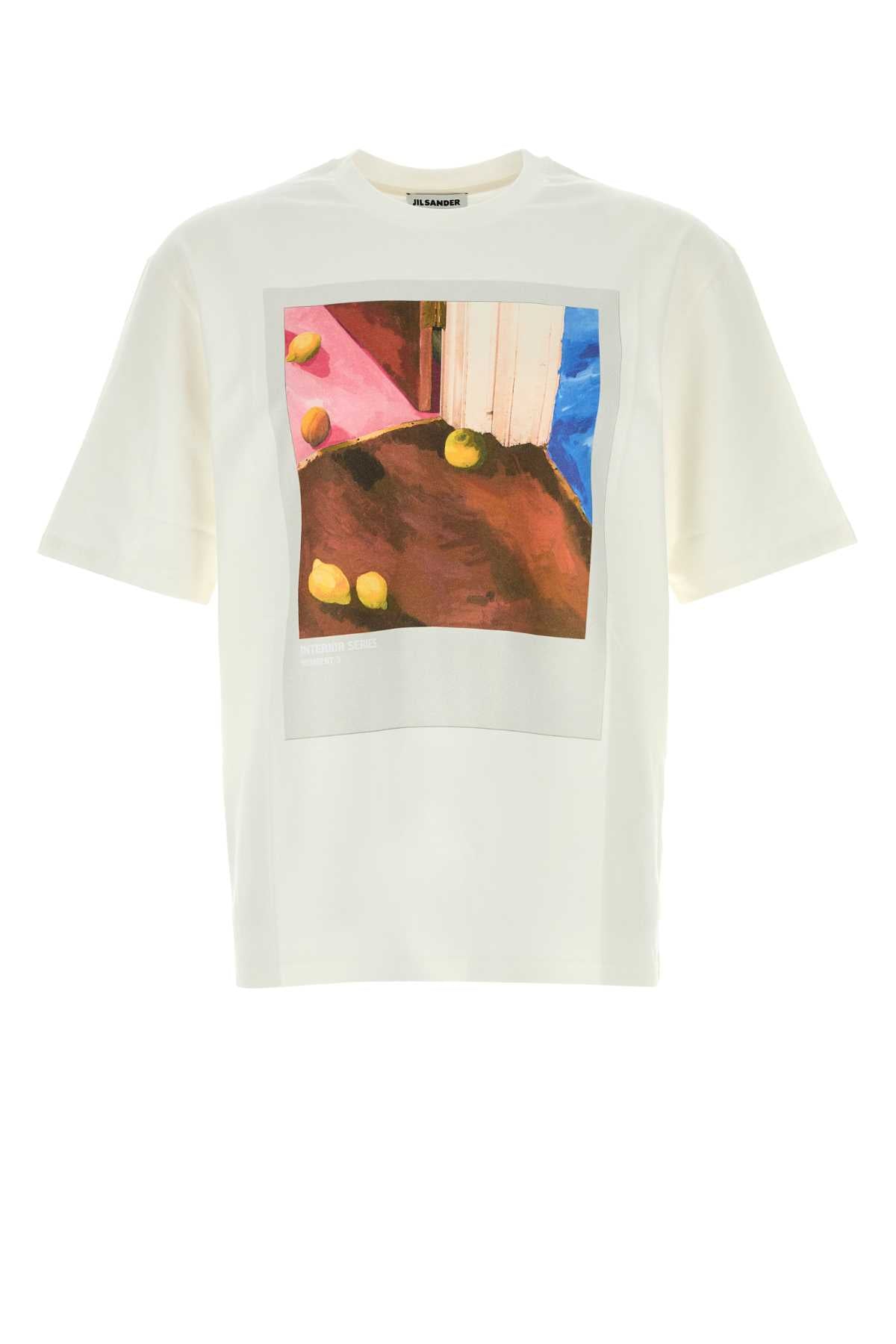 Jil Sander Men White Cotton T-Shirt JIL SANDER