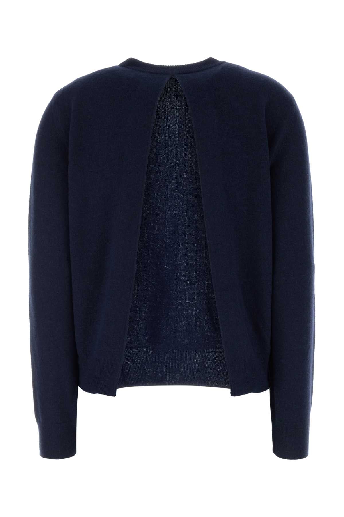 Jil Sander Women Navy Blue Cashmere Swearer JIL SANDER