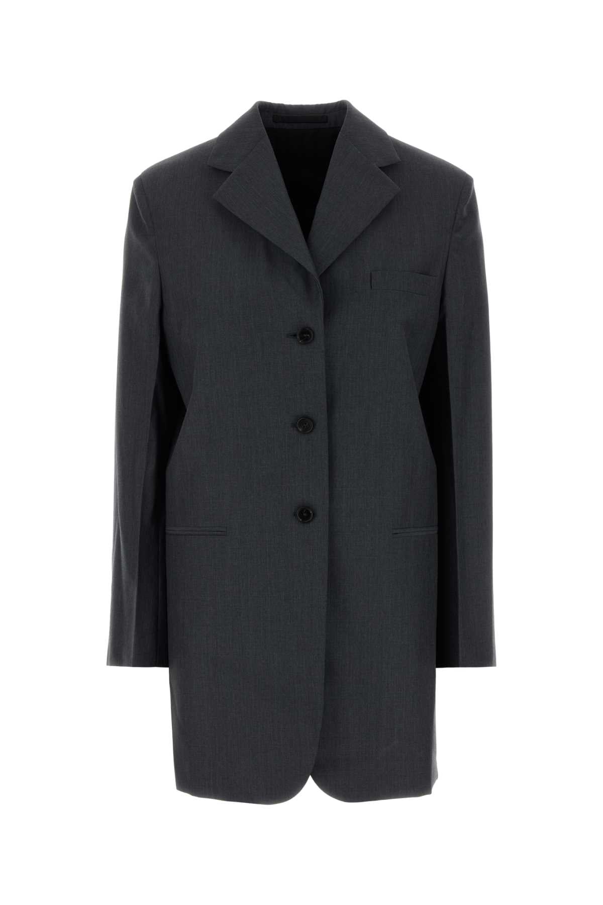 Jil Sander Women Dark Grey Wool Blend Oversize Blazer JIL SANDER