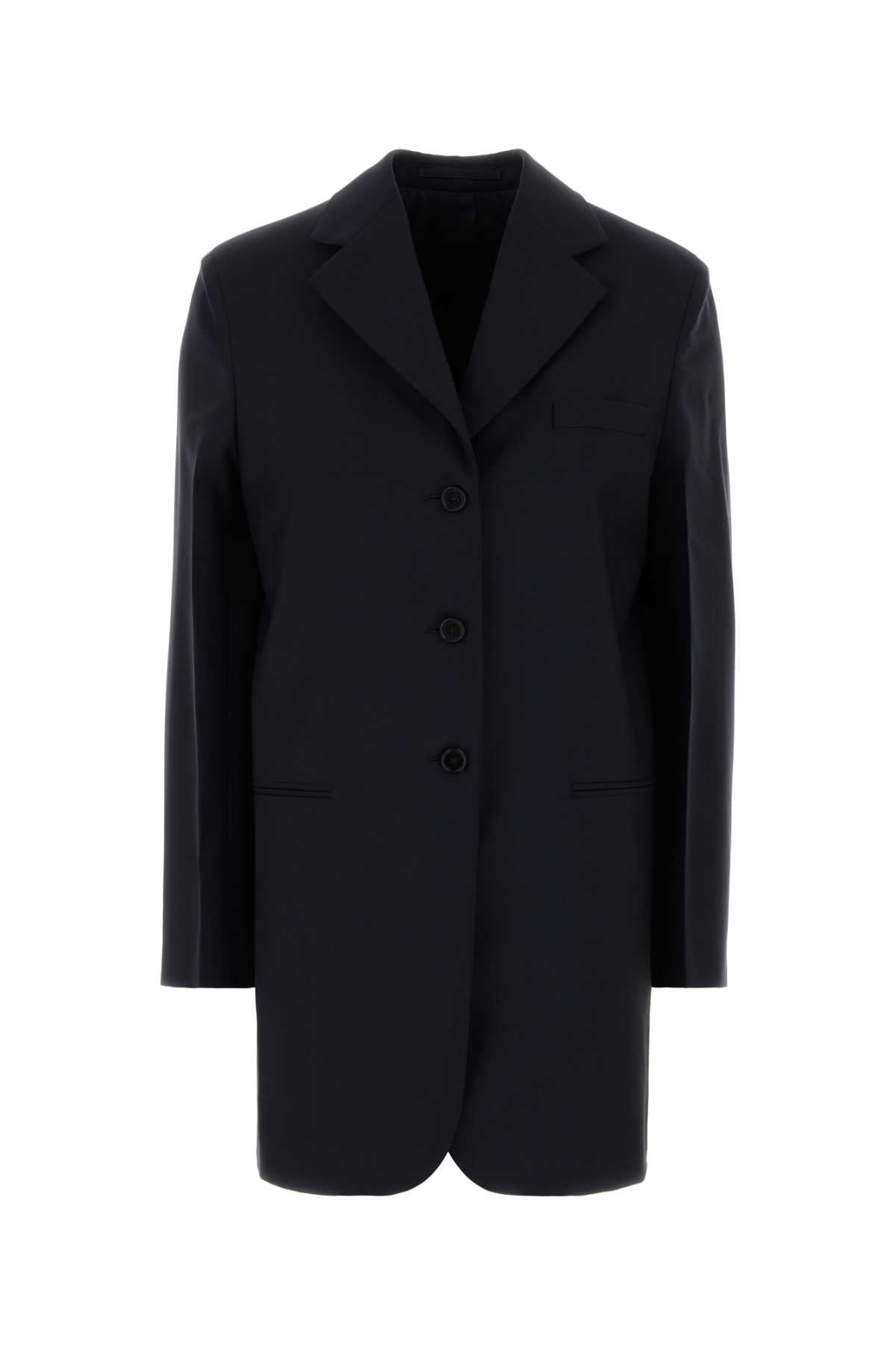Jil Sander Women Midnight Blue Wool Blend Blazer JIL SANDER