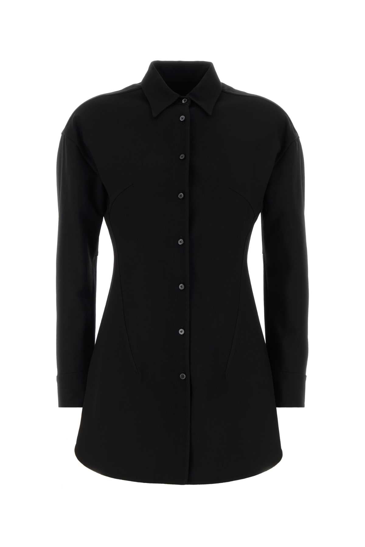 Jil Sander Women Black Wool Blend Shirt JIL SANDER