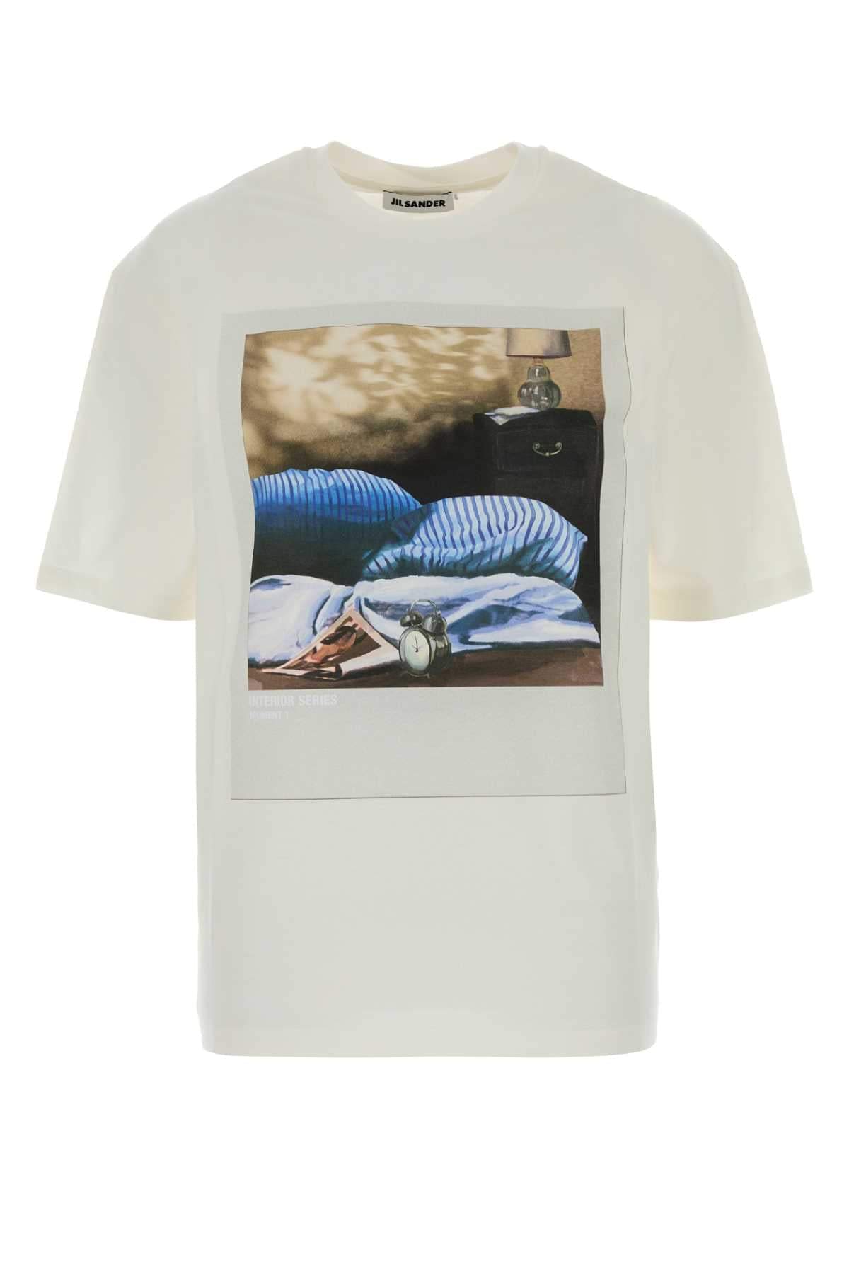 Jil Sander Women White Cotton T-Shirt JIL SANDER