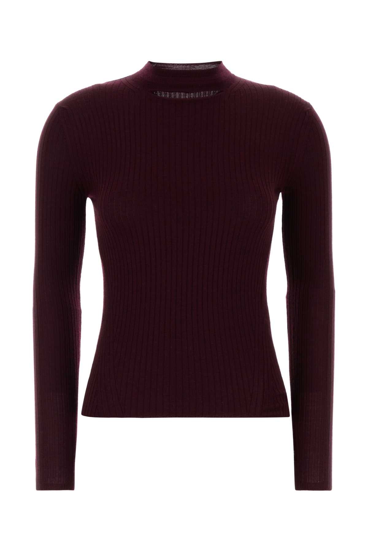 Jil Sander Women Burgundy Wool Blend Sweater JIL SANDER