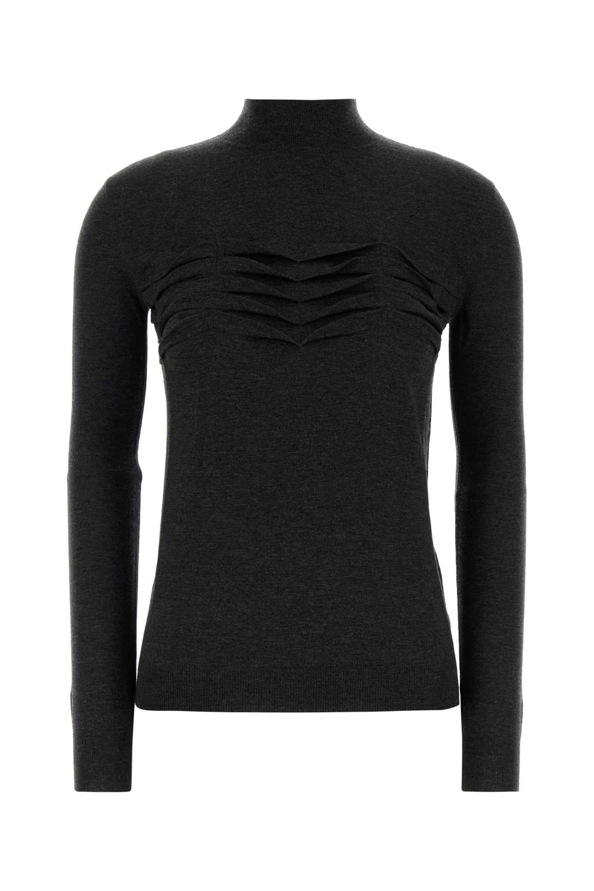 Jil Sander Women Charcoal Wool Blend Sweater JIL SANDER