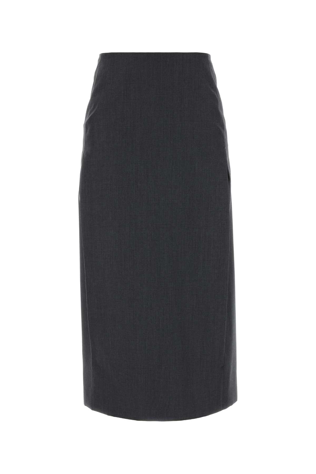 Jil Sander Women Dark Grey Wool Blend Skirt JIL SANDER