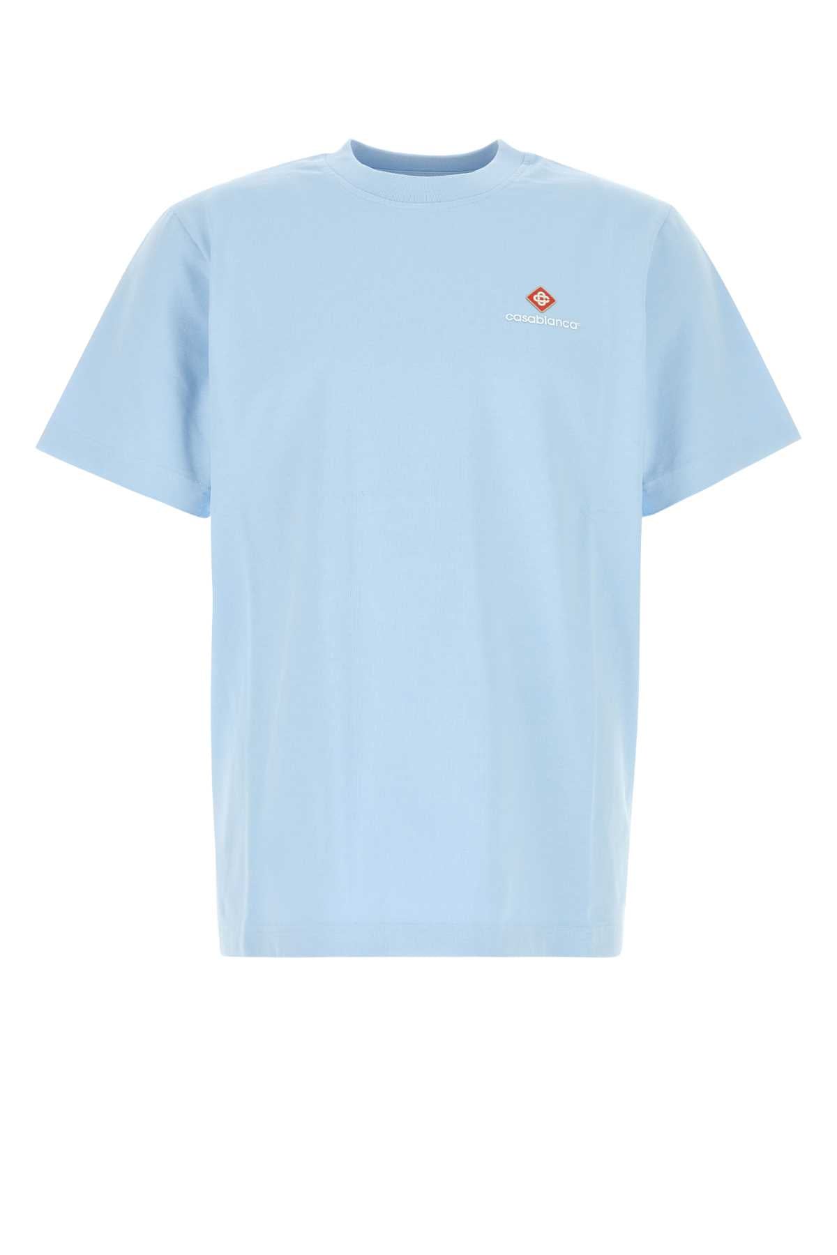 Casablanca Men Light-Blue Cotton T-Shirt CASABLANCA
