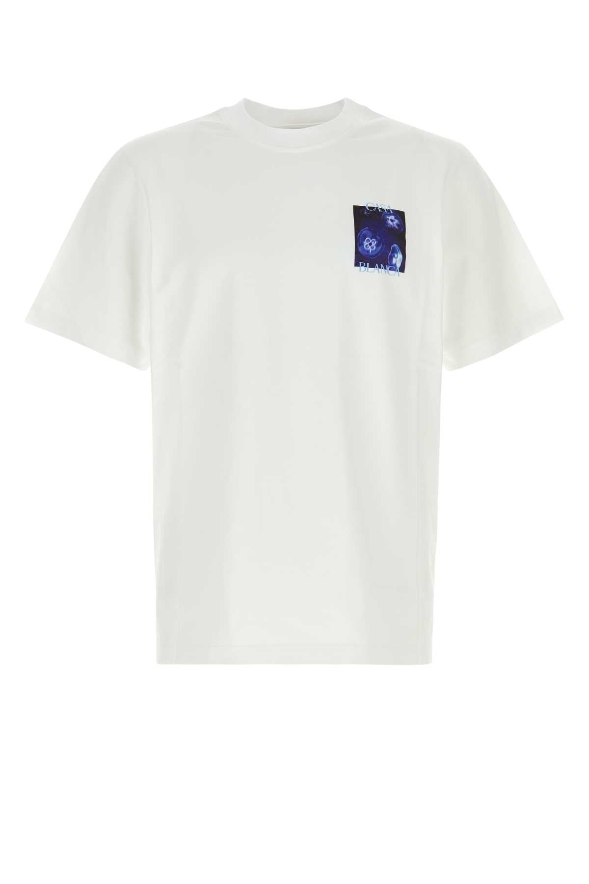 Casablanca Men White Cotton T-Shirt CASABLANCA
