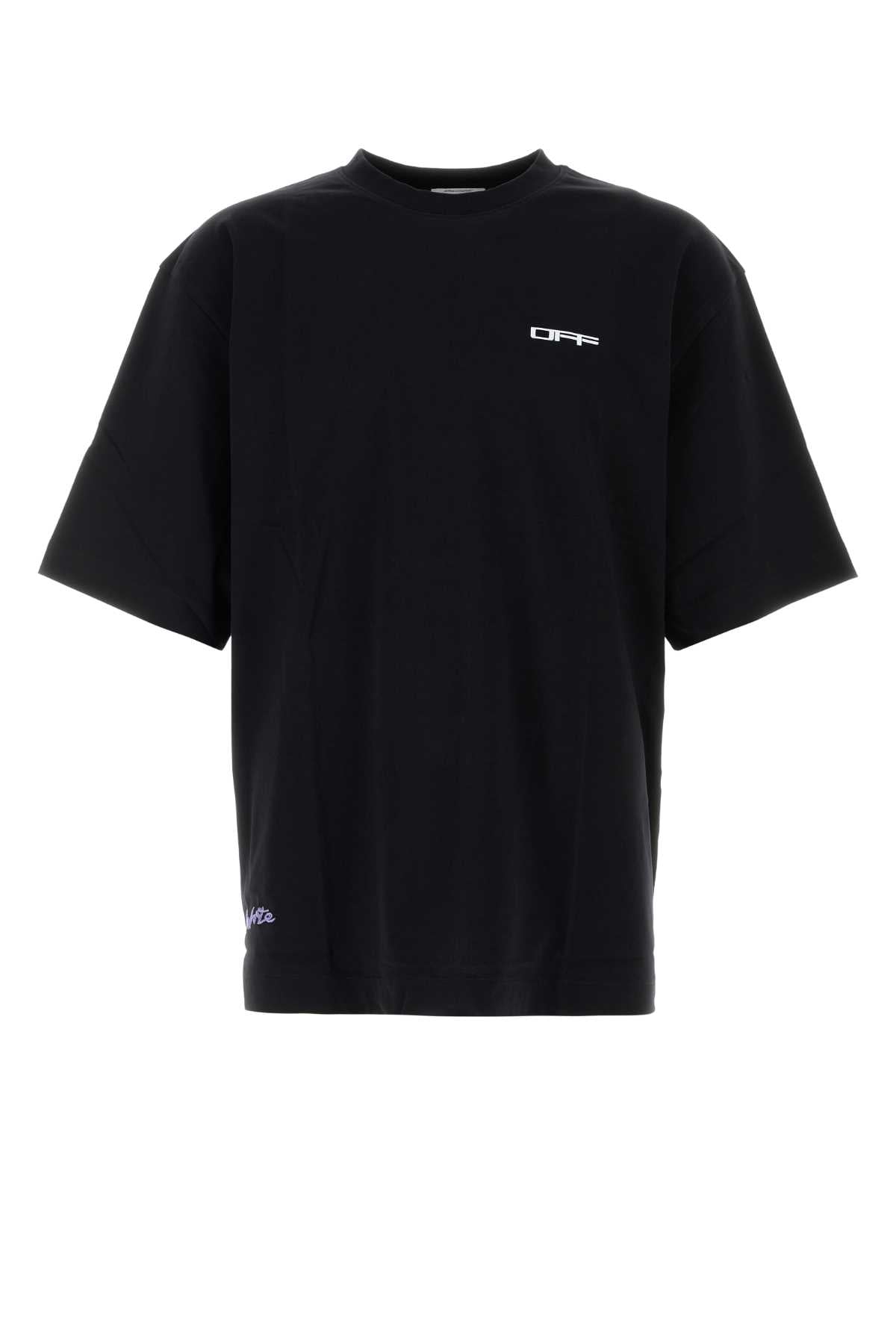 Off White Men Black Cotton T-Shirt OFF-WHITE