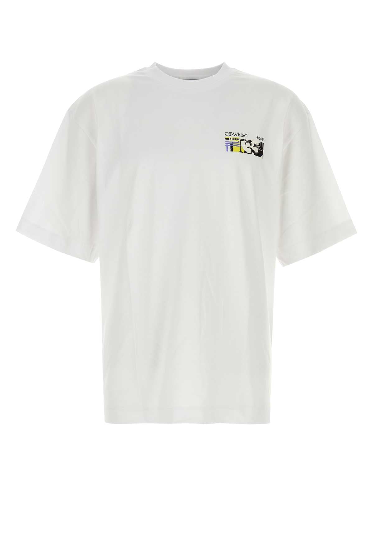 Off White Men White Cotton T-Shirt OFF-WHITE