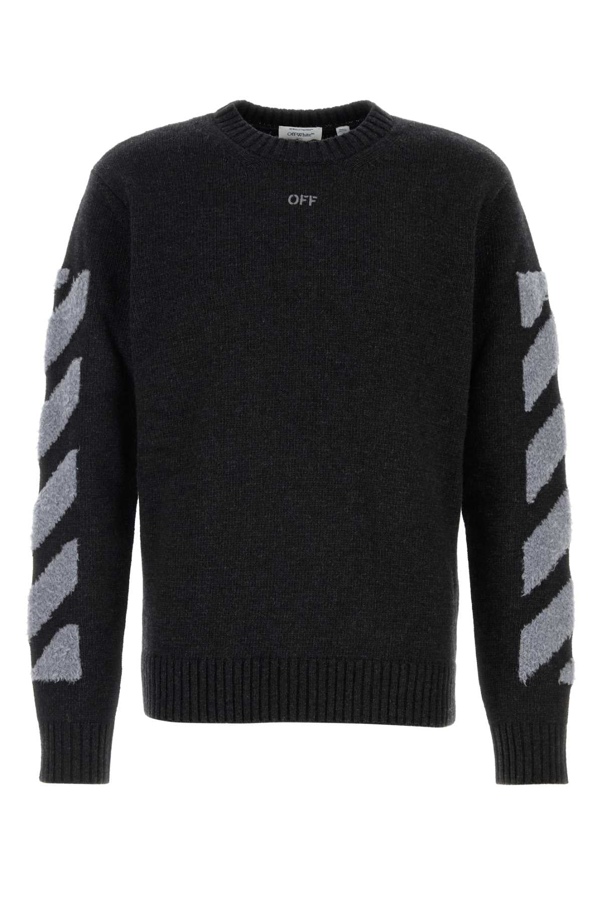 Off White Men Slate Wool Blend Sweater OFF-WHITE