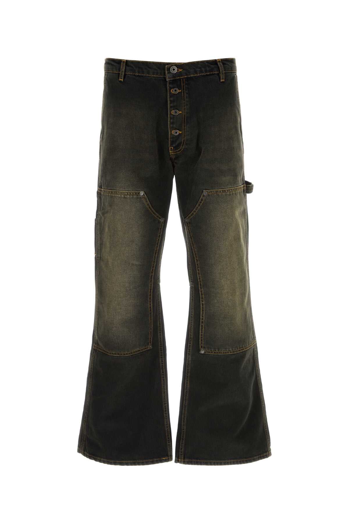 Off White Men Black Denim Wide-Leg Jeans OFF-WHITE
