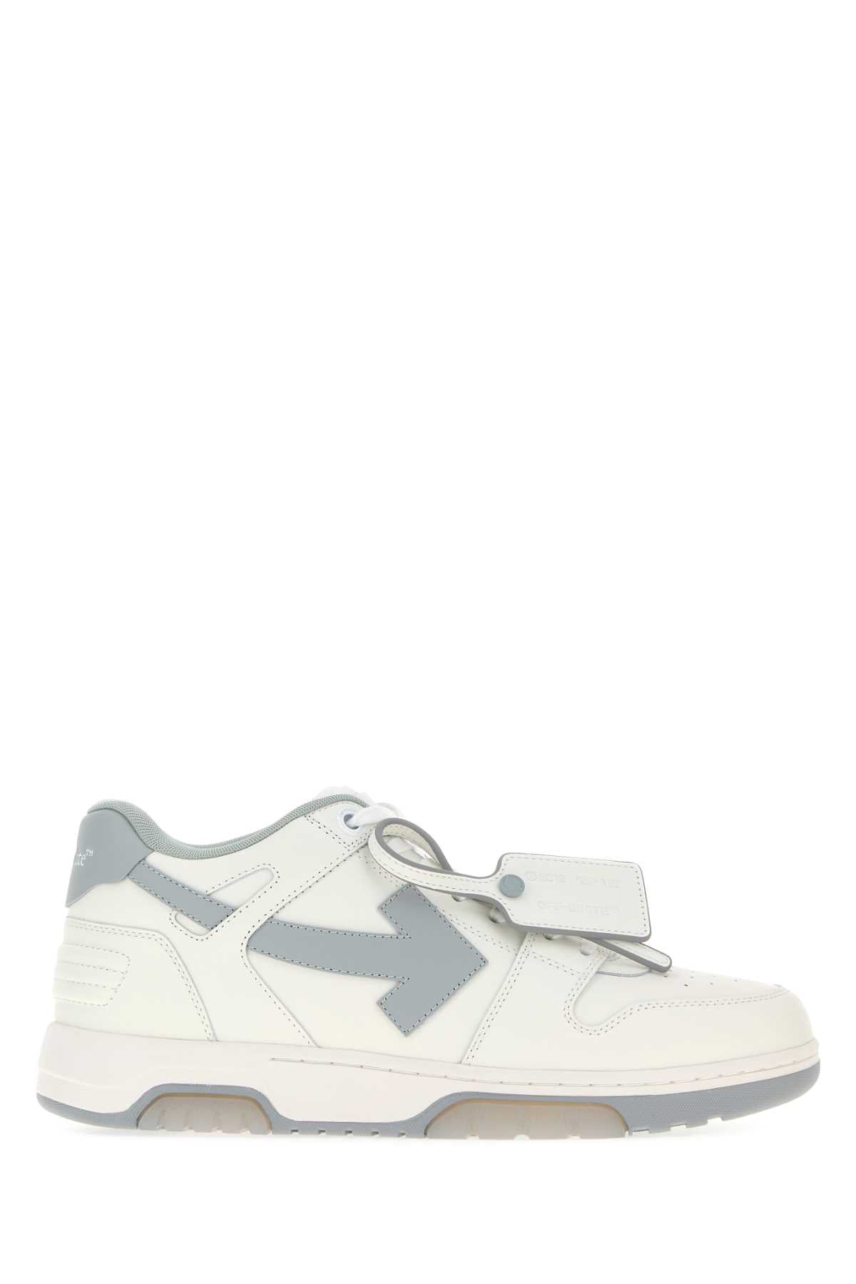 Off White Men White Leather Out Of Office Sneakers OFF-WHITE