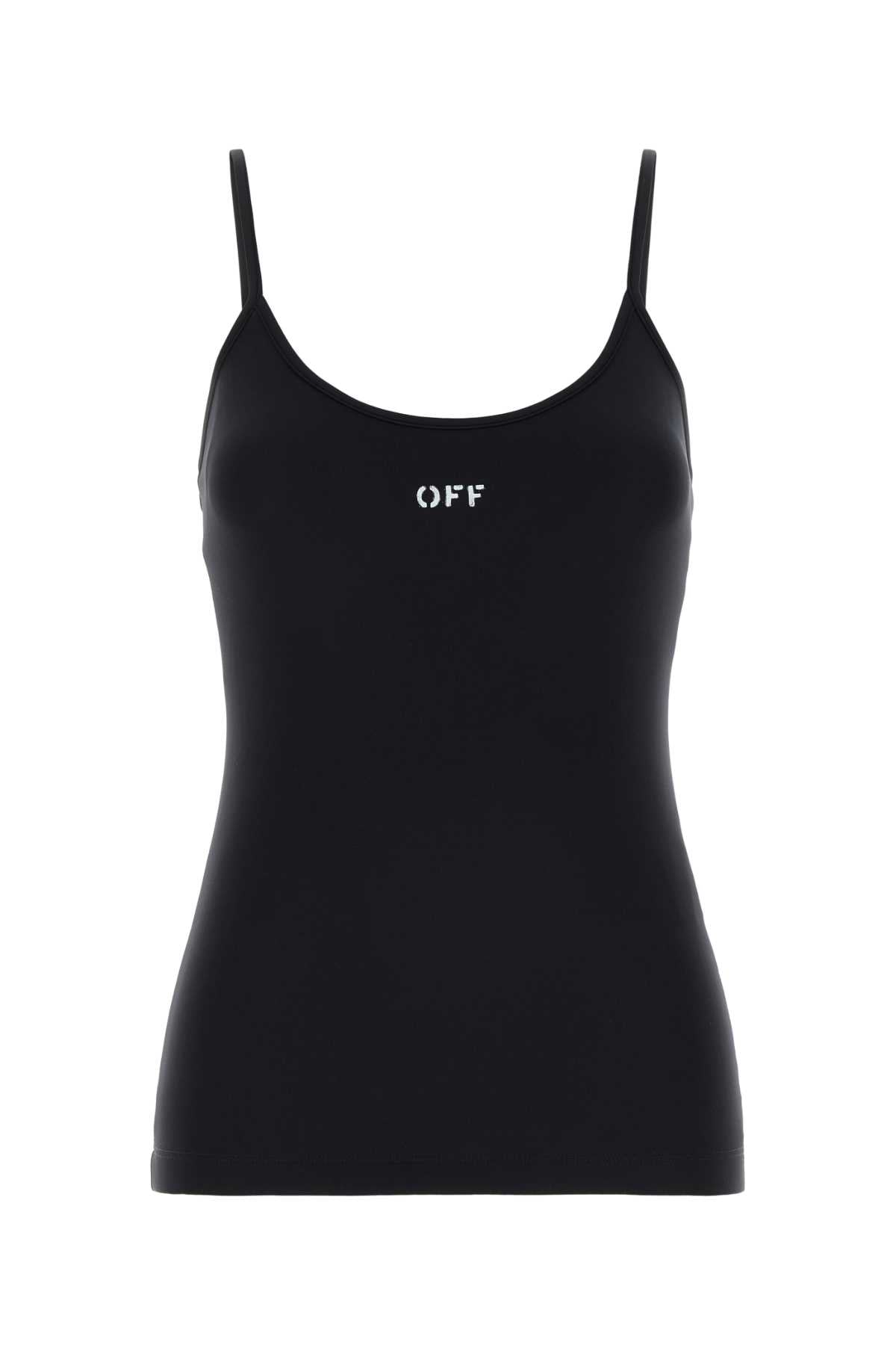 Off White Women Black Stretch Nylon Tank Top OFF-WHITE