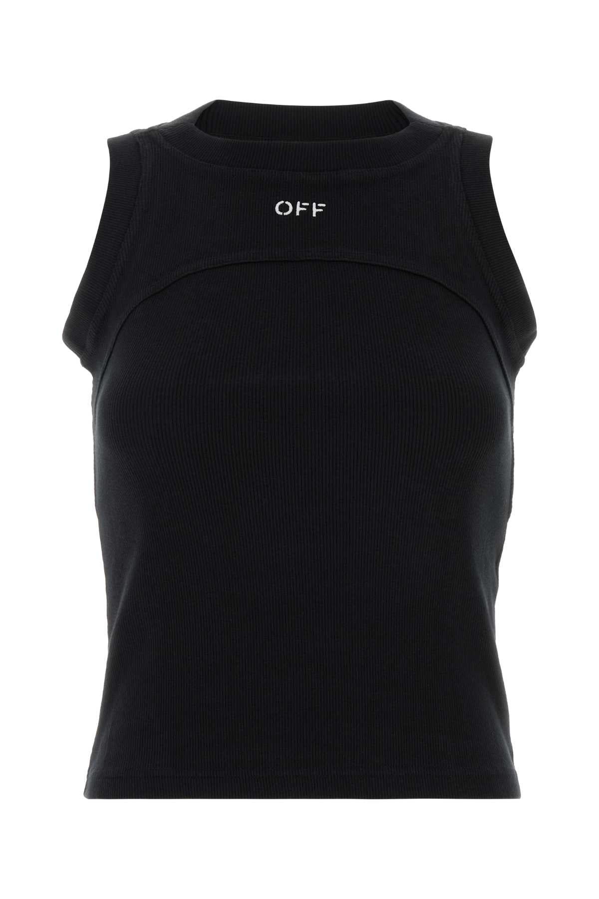 Off White Women Black Stretch Cotton Tank Top OFF-WHITE