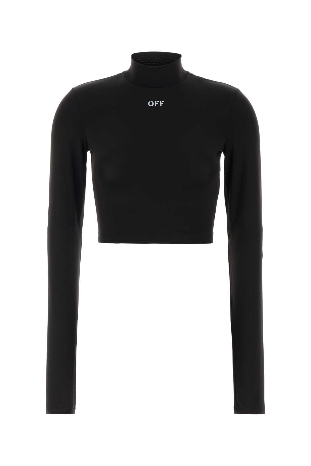 Off White Women Black Stretch Jersey Top OFF-WHITE