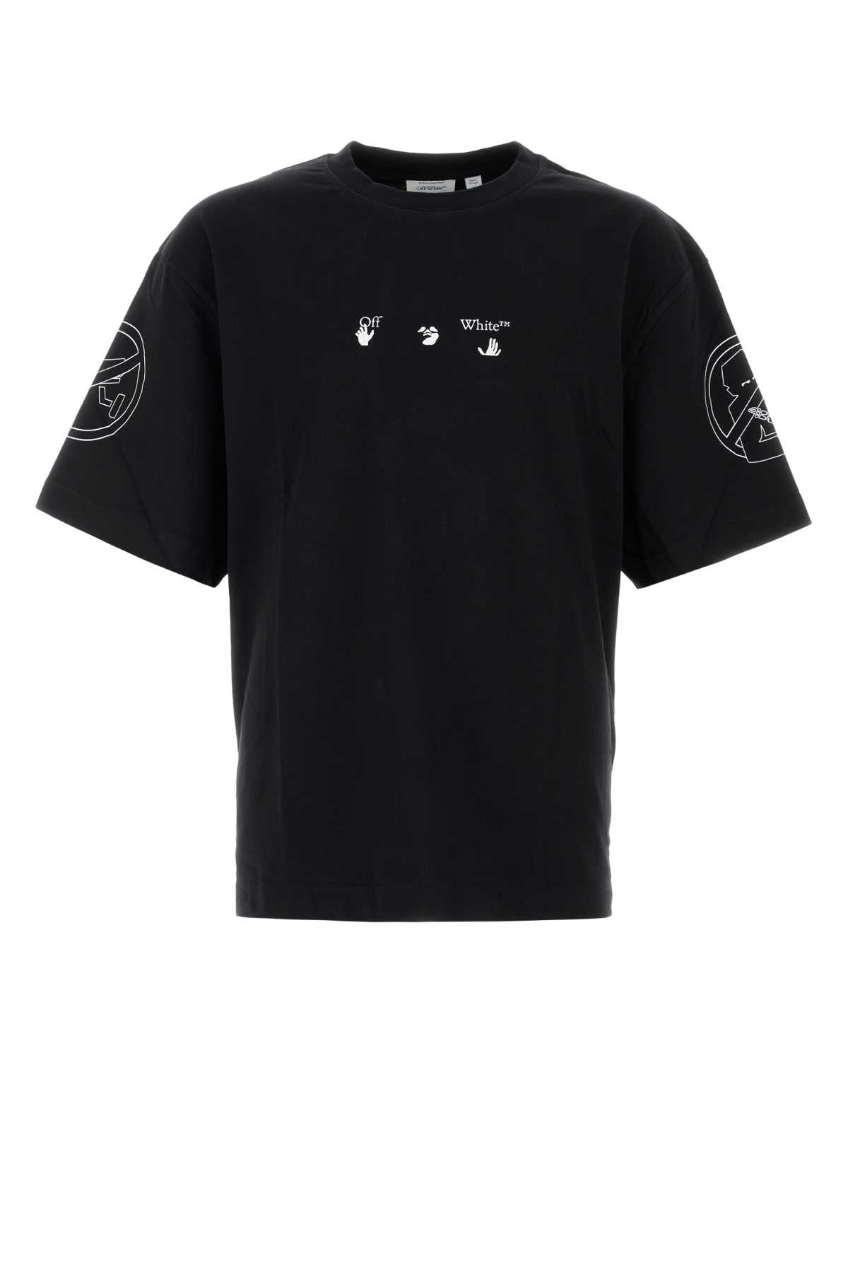 Off White Men Black Cotton T-Shirt OFF-WHITE