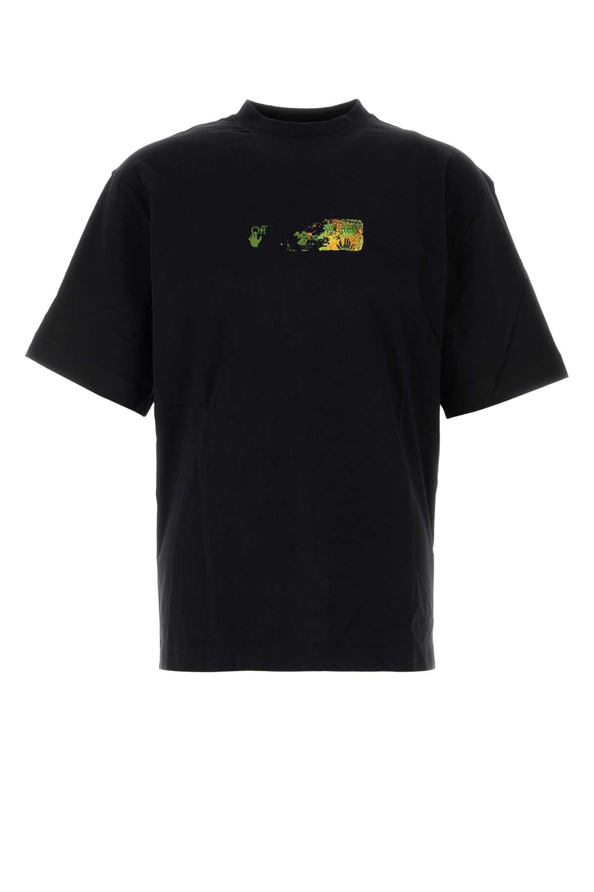 Off White Men Black Cotton T-Shirt OFF-WHITE