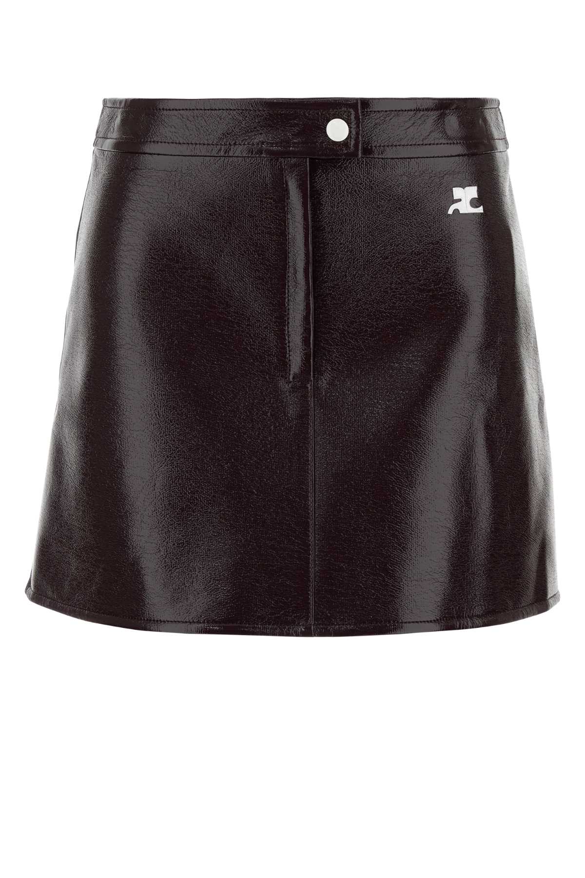 Courreges Women Aubergine Vinyl Mini Skirt COURREGES