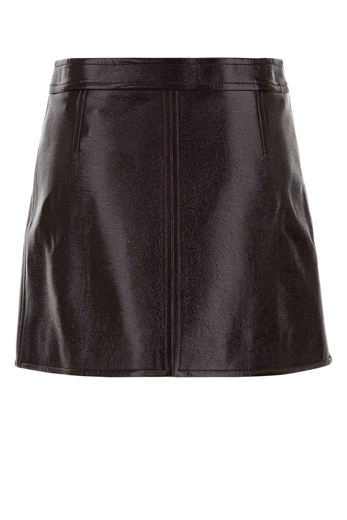 Courreges Women Aubergine Vinyl Mini Skirt COURREGES