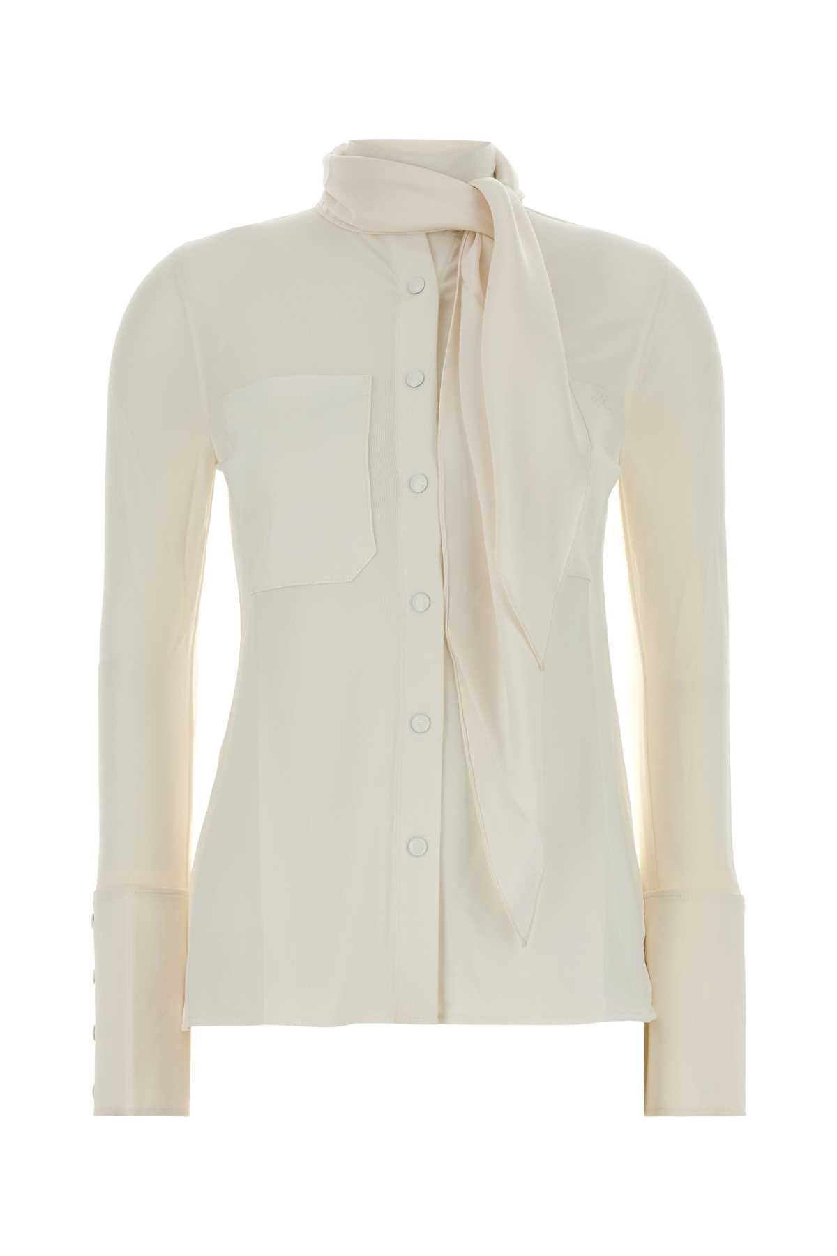 Courreges Women Satin Scarf Collar Jersey Shirt COURREGES