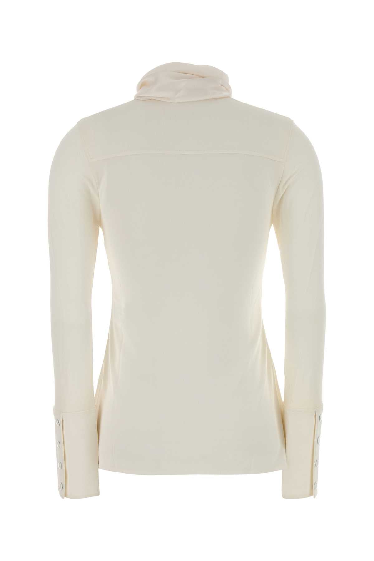 Courreges Women Satin Scarf Collar Jersey Shirt COURREGES