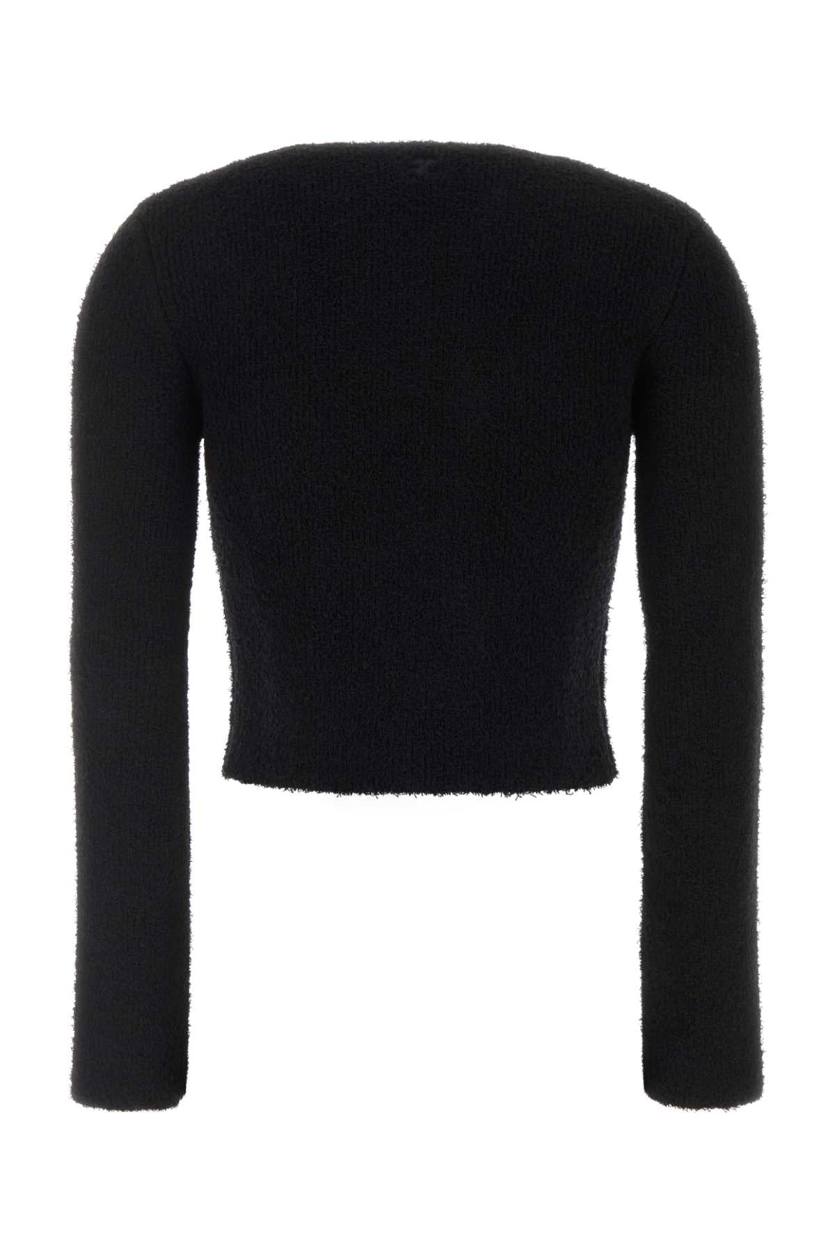 Courreges Women Black Wool Blend Cardigan COURREGES