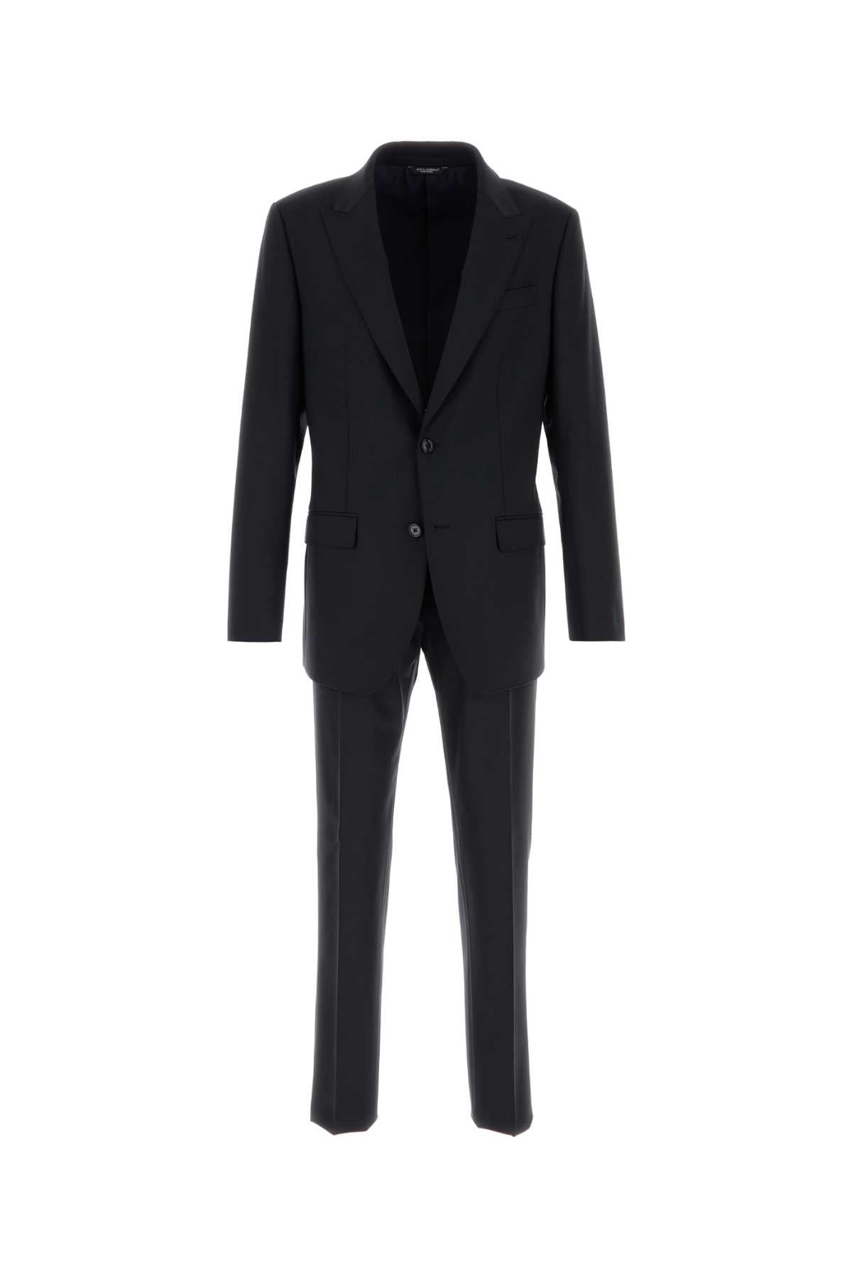 Dolce & Gabbana Men Midnight Blue Stretch Wool Suit DOLCE & GABBANA