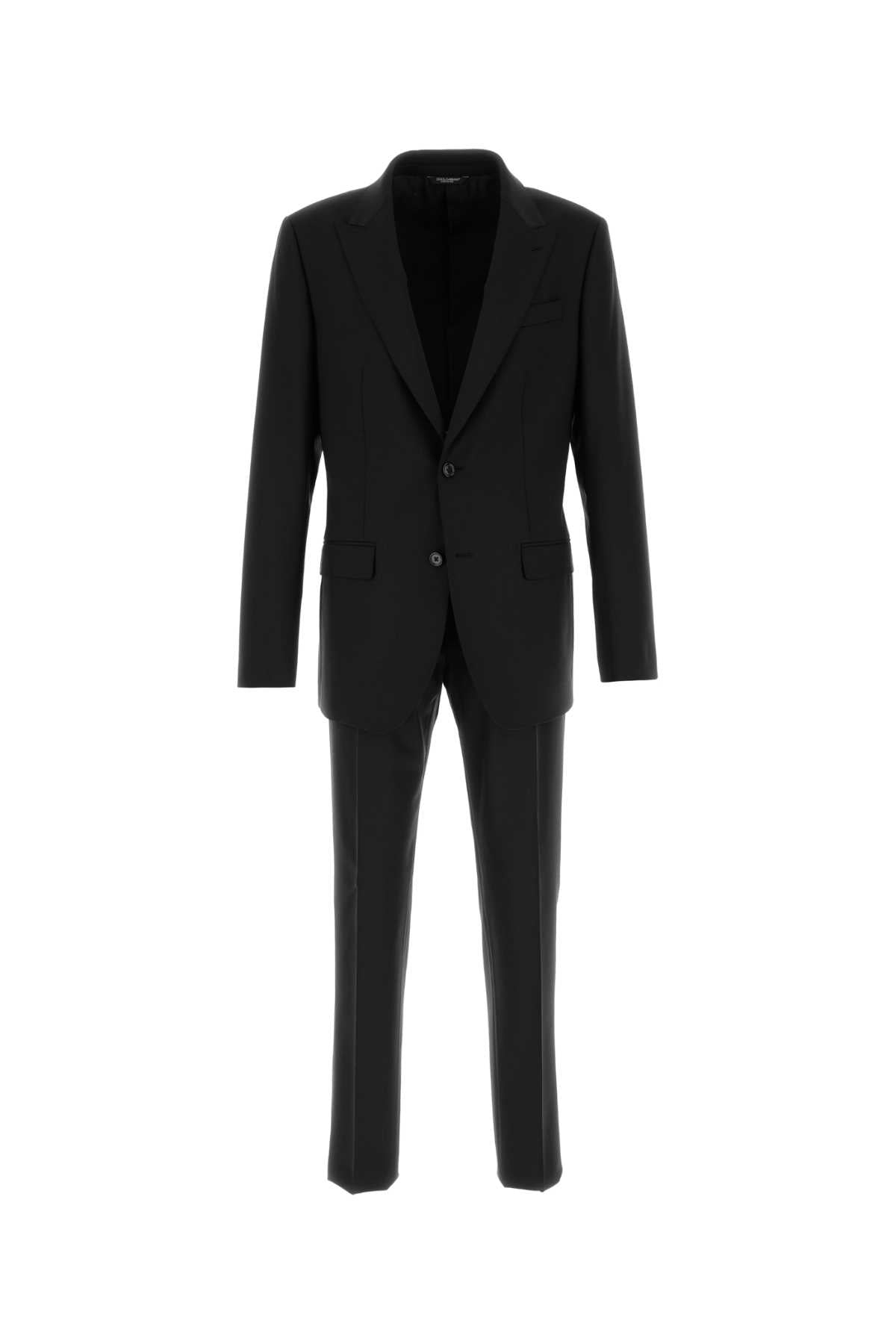 Dolce & Gabbana Men Black Stretch Wool Suit DOLCE & GABBANA