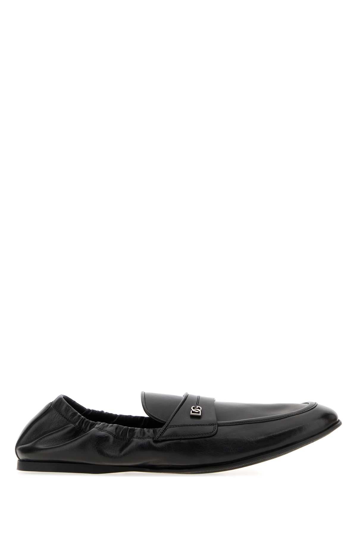 Dolce & Gabbana Men Black Leather Loafers DOLCE & GABBANA