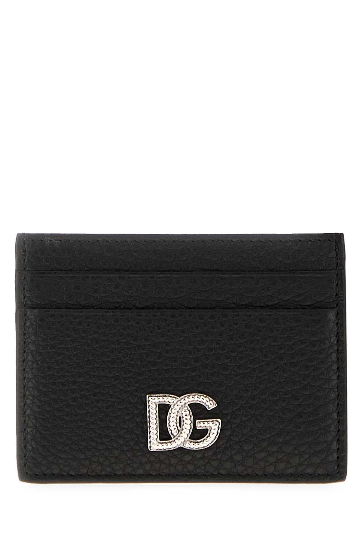 Dolce & Gabbana Men Black Leather Card Holder DOLCE & GABBANA