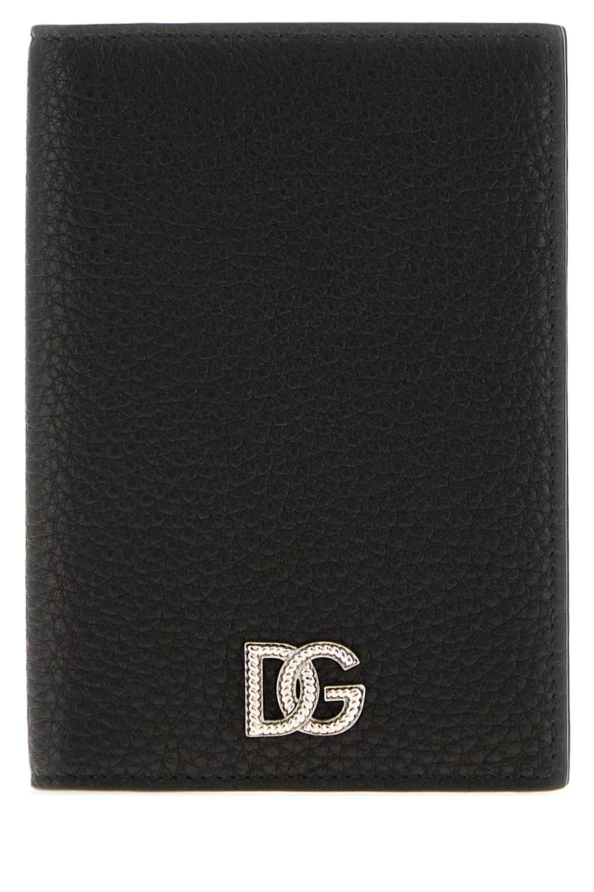 Dolce & Gabbana Men Black Leather Passport Holder DOLCE & GABBANA