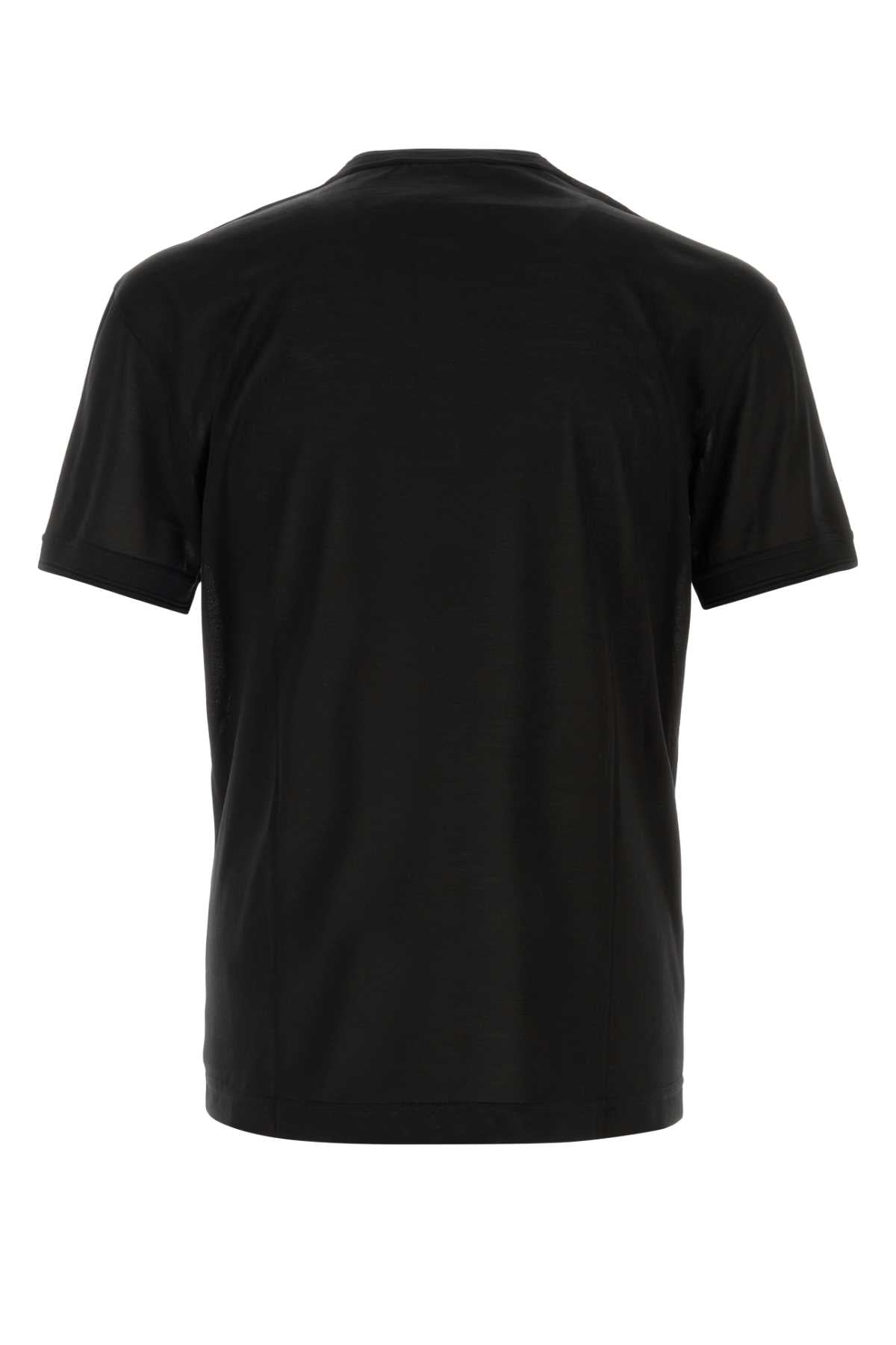 Dolce & Gabbana Men Black Silk T-Shirt DOLCE & GABBANA