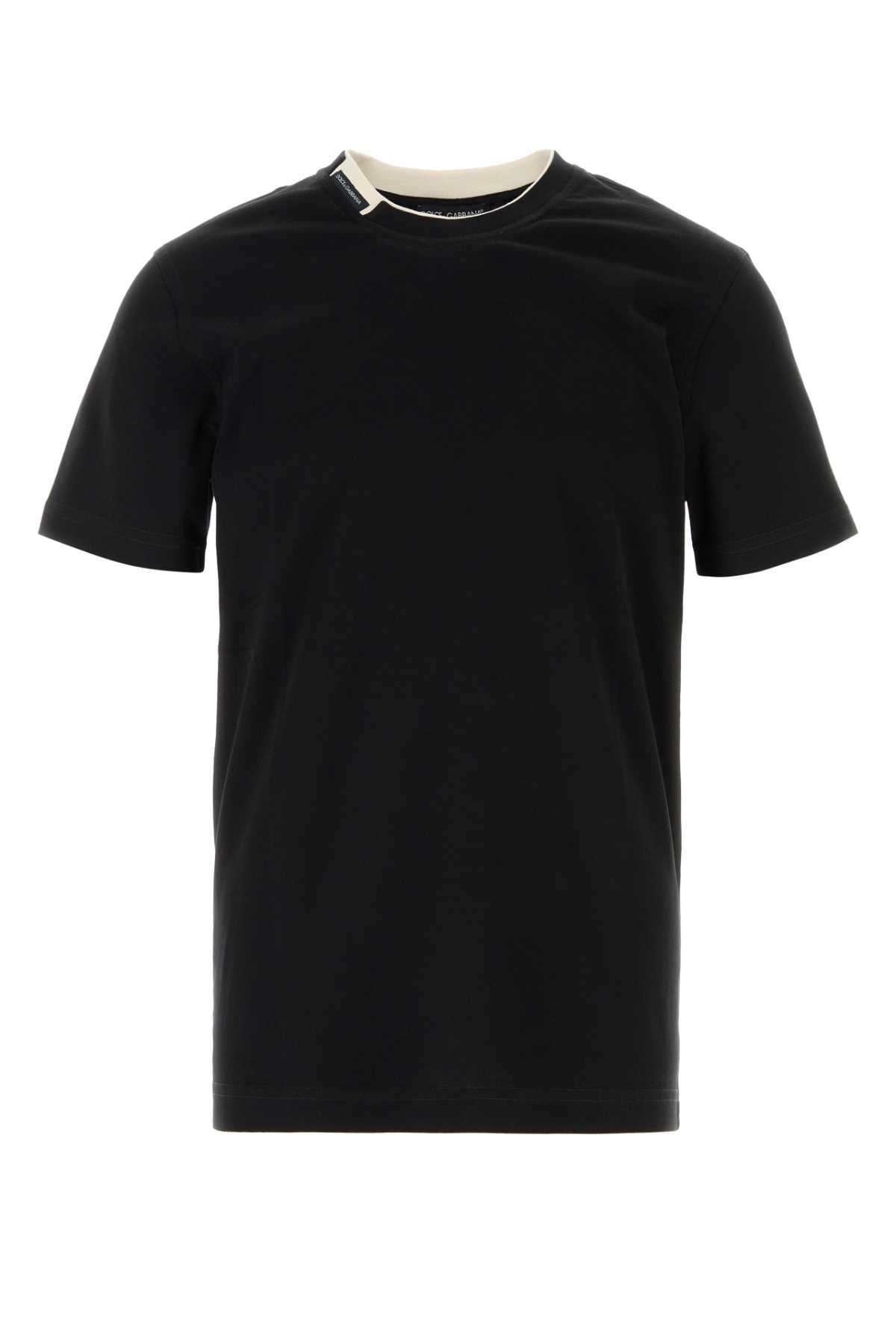 Dolce & Gabbana Men Black Cotton T-Shirt DOLCE & GABBANA