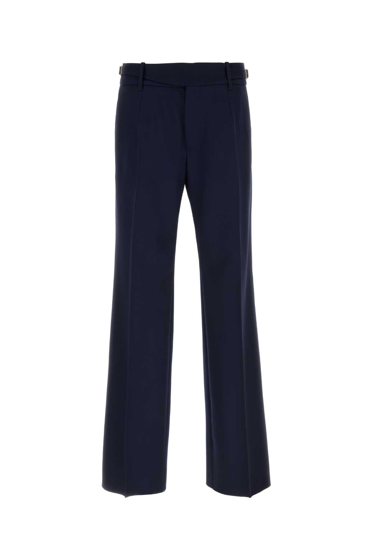 Dolce & Gabbana Men Navy Blue Wool Pant DOLCE & GABBANA