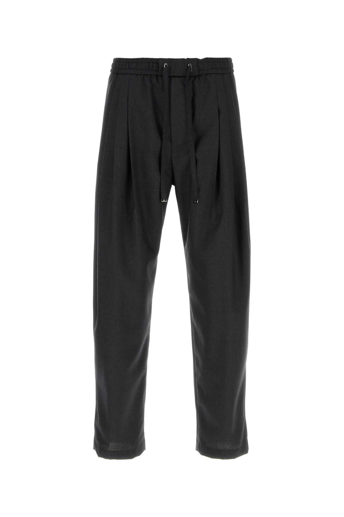 Dolce & Gabbana Men Charcoal Wool Pant DOLCE & GABBANA