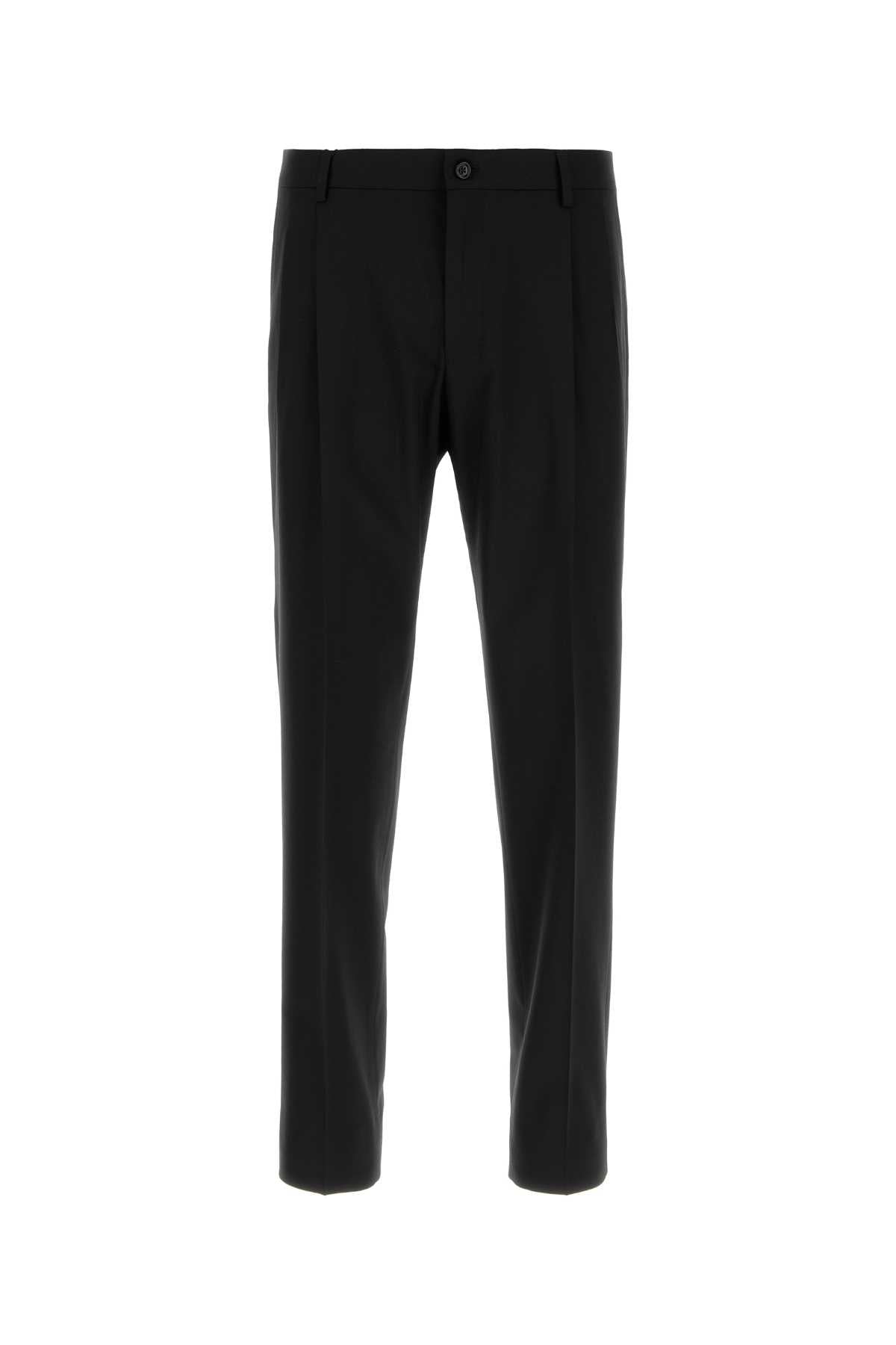 Dolce & Gabbana Men Black Stretch Wool Pant DOLCE & GABBANA