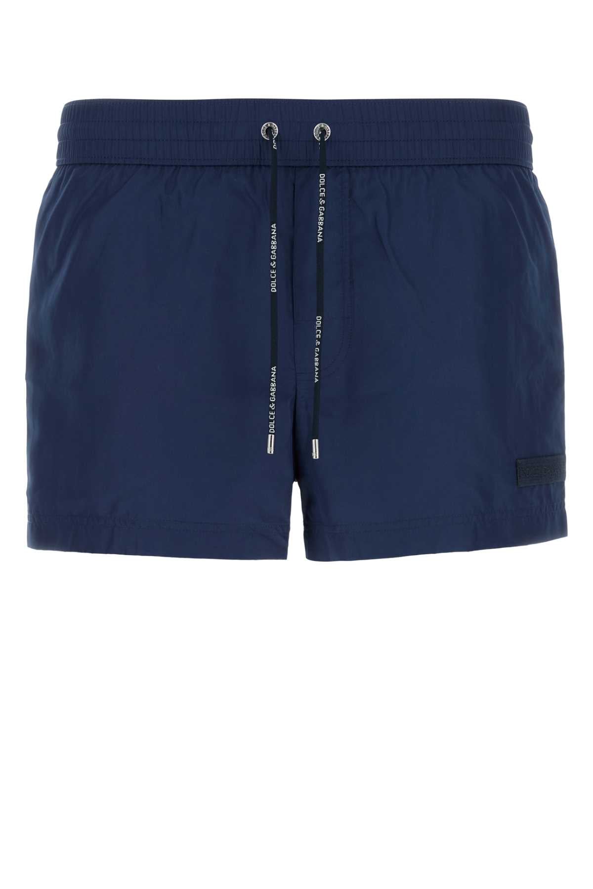Dolce & Gabbana Men Blue Polyester Swimming Shorts DOLCE & GABBANA