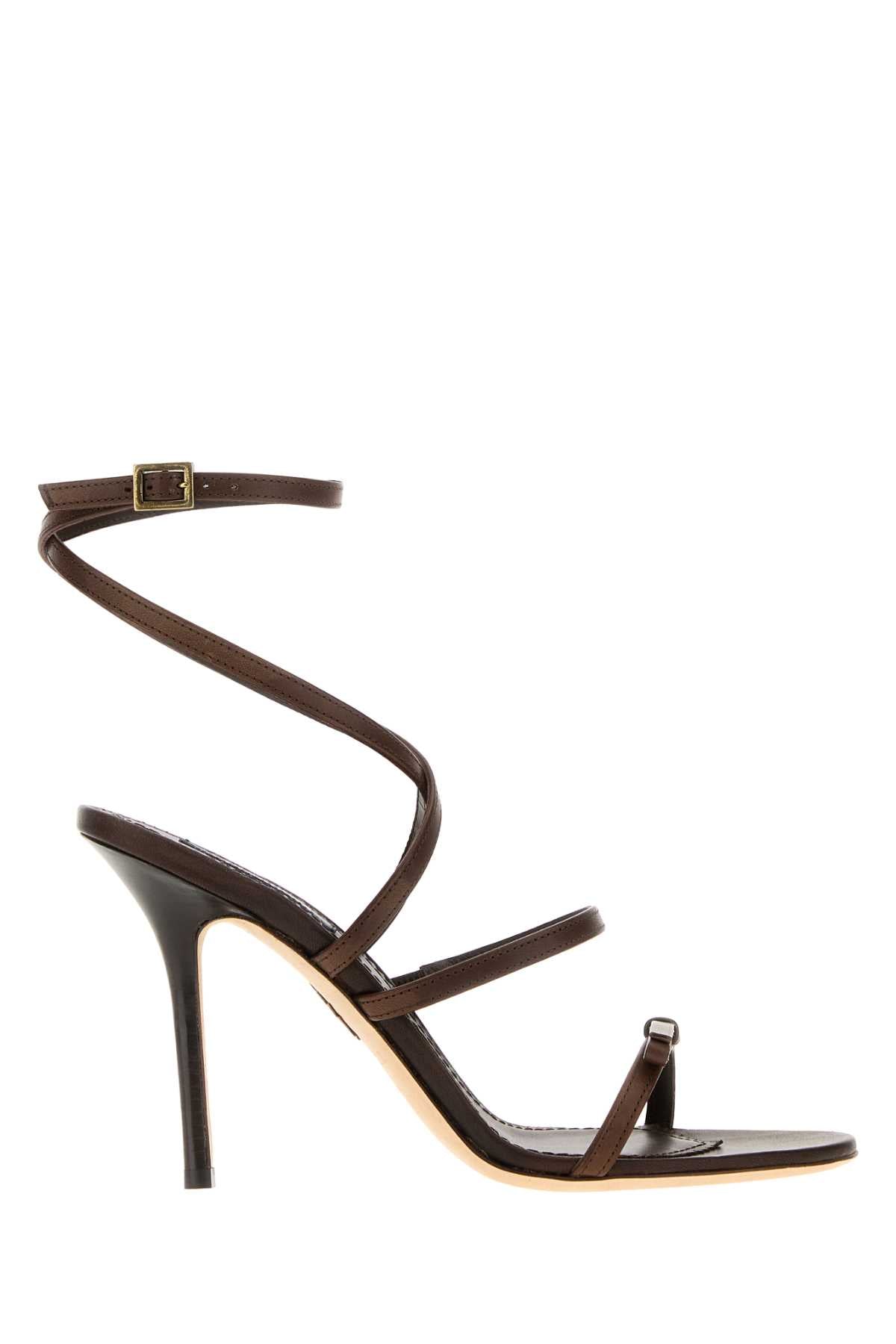 Dsquared Women Chocolate Leather Sandals DSQUARED2