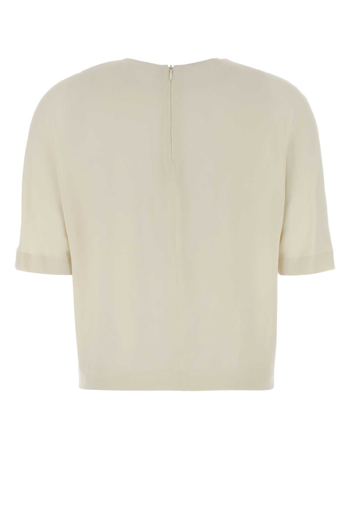 Giorgio Armani Women Cream Silk T-Shirt GIORGIO ARMANI