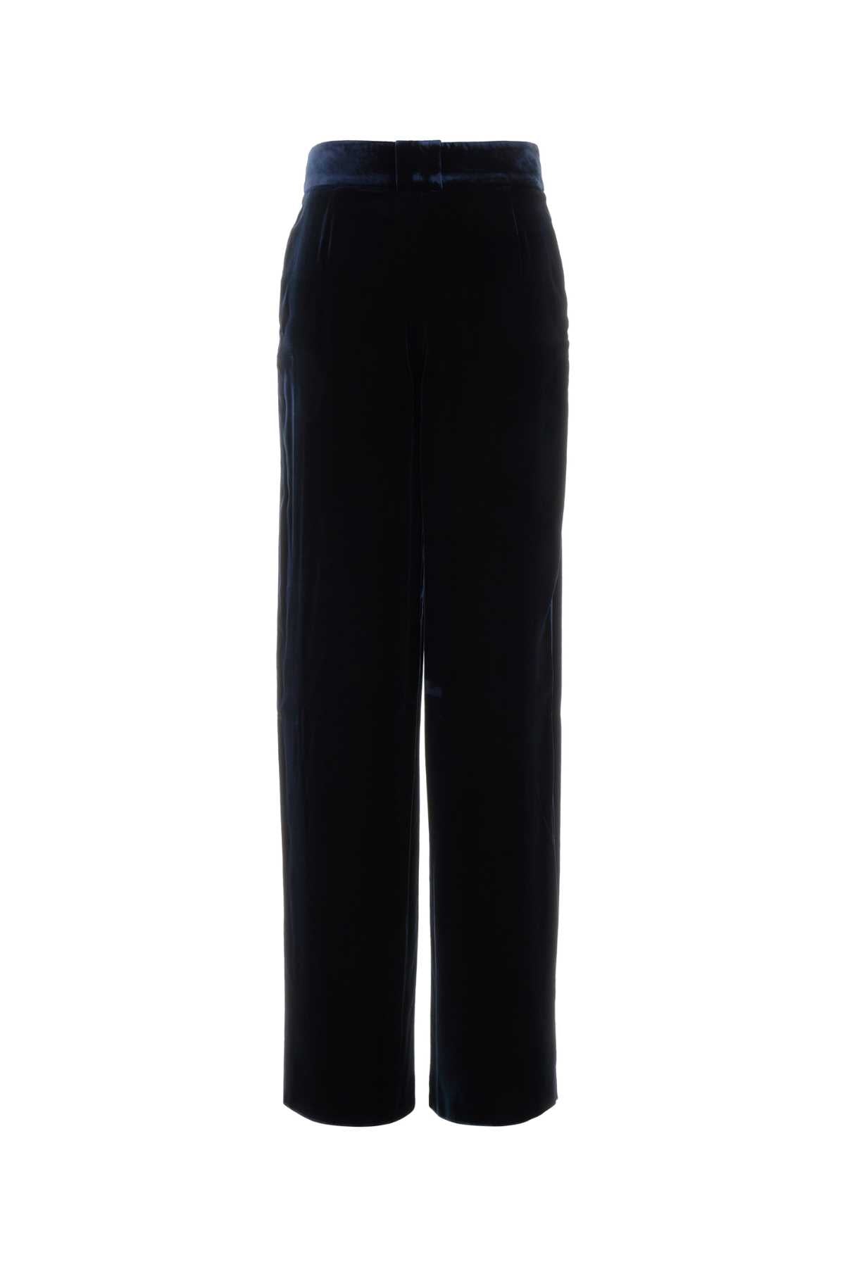 Giorgio Armani Women Midnight Blue Velvet Pant GIORGIO ARMANI