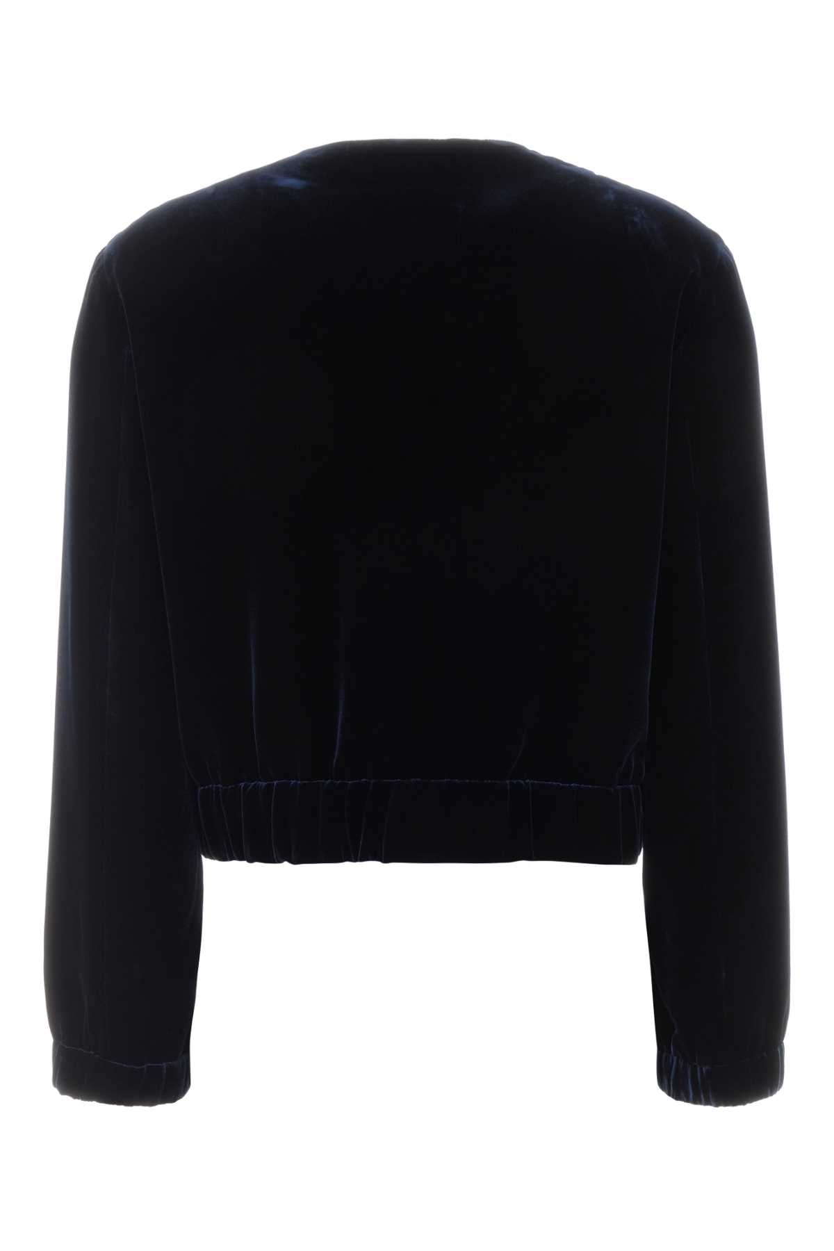 Giorgio Armani Women Dark Blue Velvet Jacket GIORGIO ARMANI