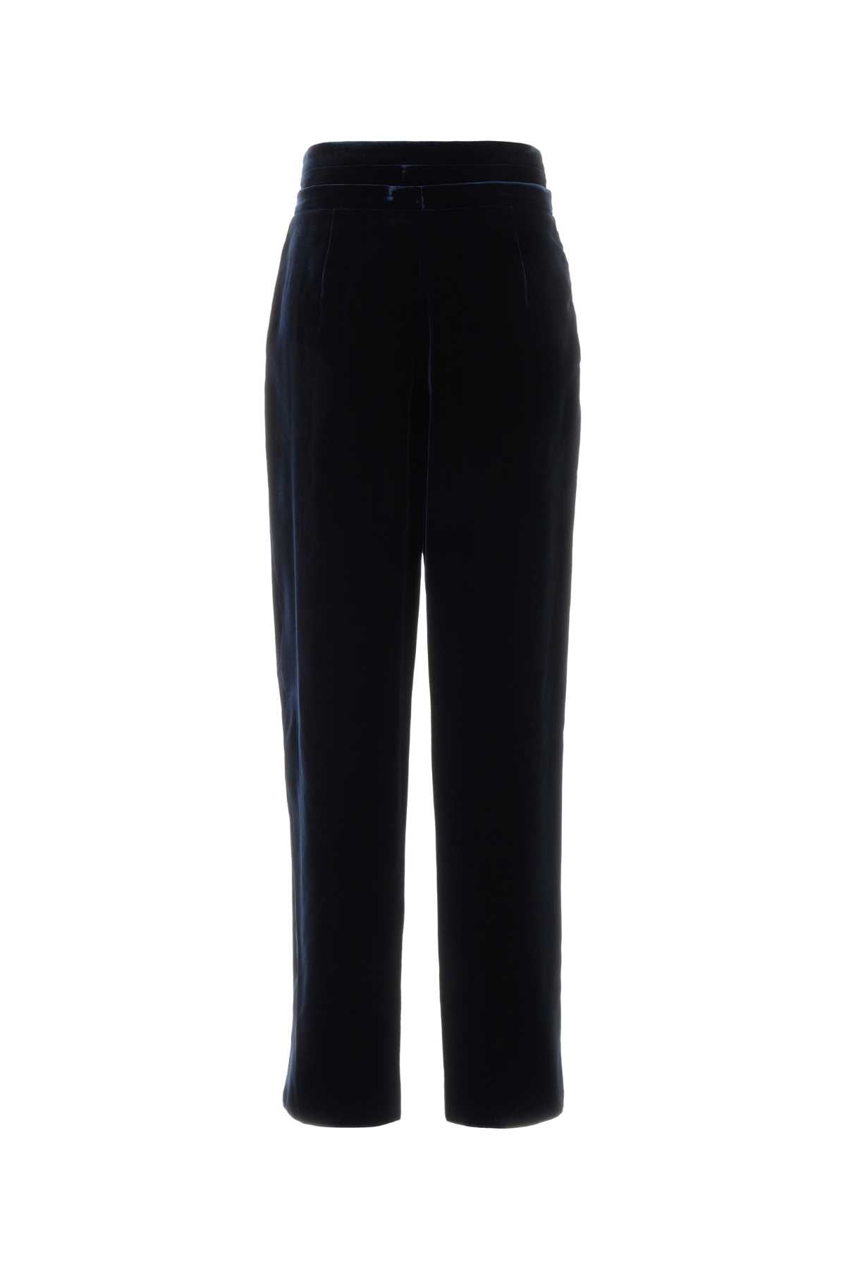 Giorgio Armani Women Midnight Blue Velvet Pant GIORGIO ARMANI