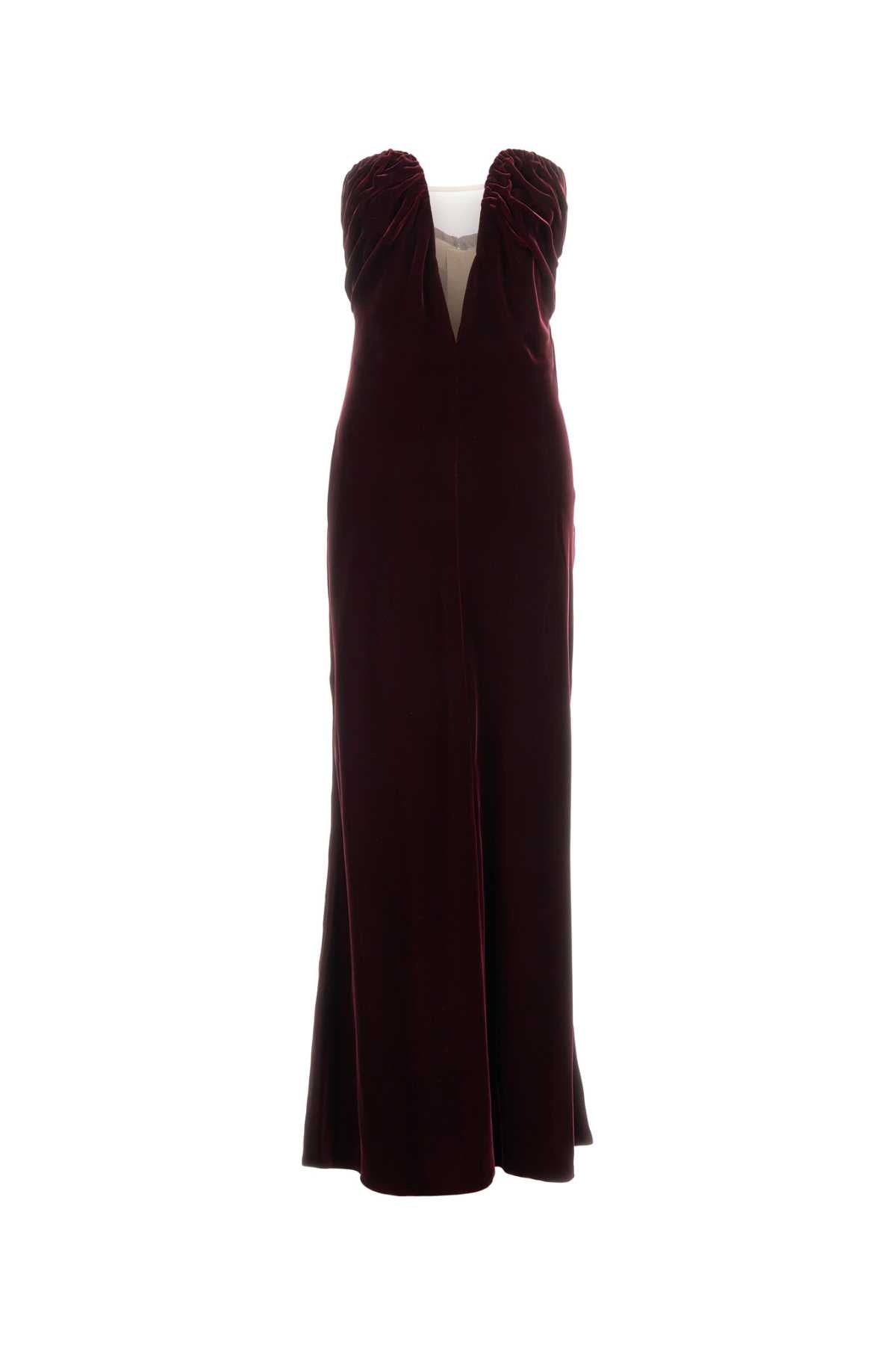 Giorgio Armani Women Grape Velvet Long Dress GIORGIO ARMANI