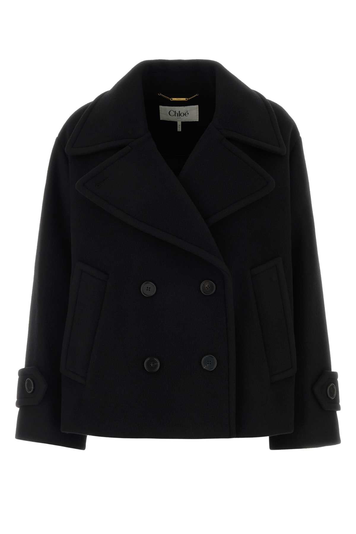 Chloe Women Black Wool Blend Coat CHLOE