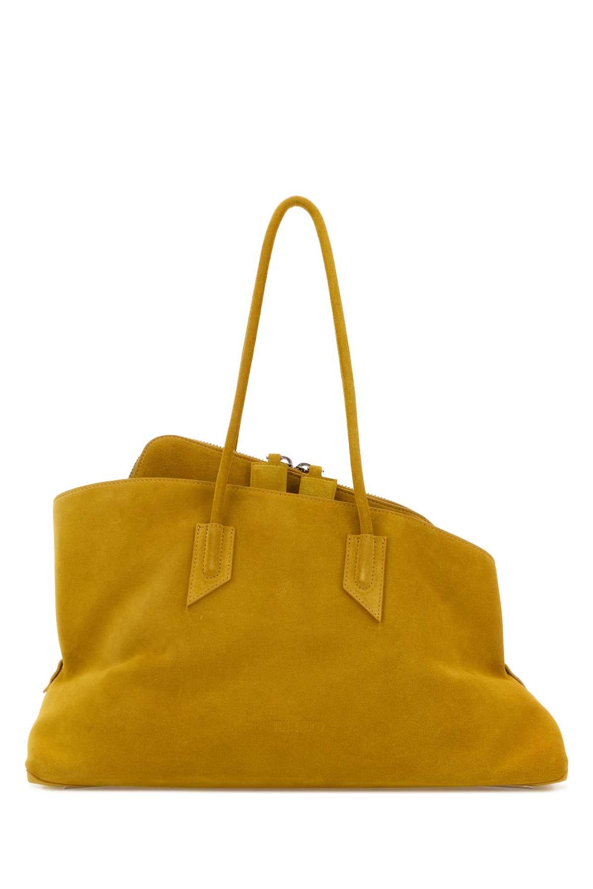 The Attico Women Mustard Suede Medium La Passeggiata Shopping Bag THE ATTICO