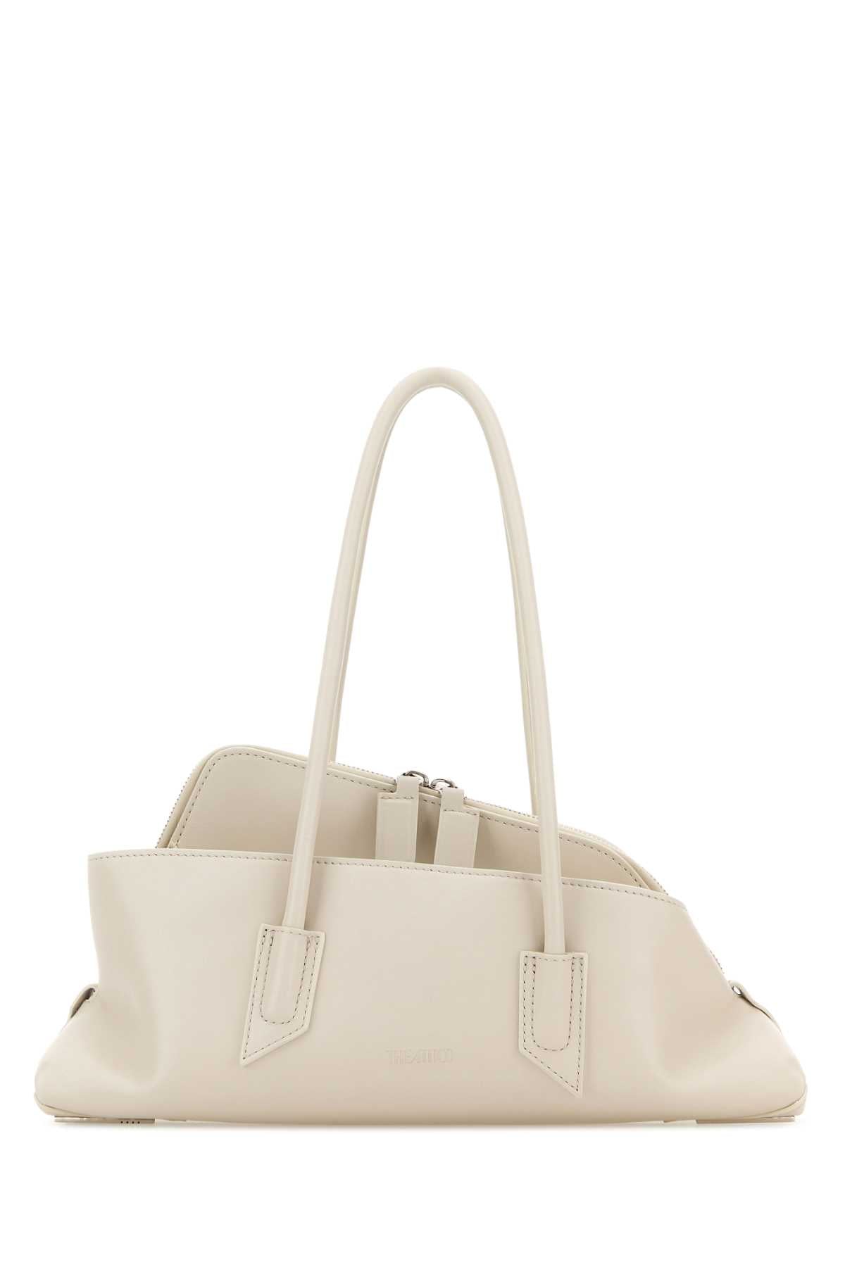 The Attico Women Ivory Leather Small La Passeggiata Shoulder Bag THE ATTICO