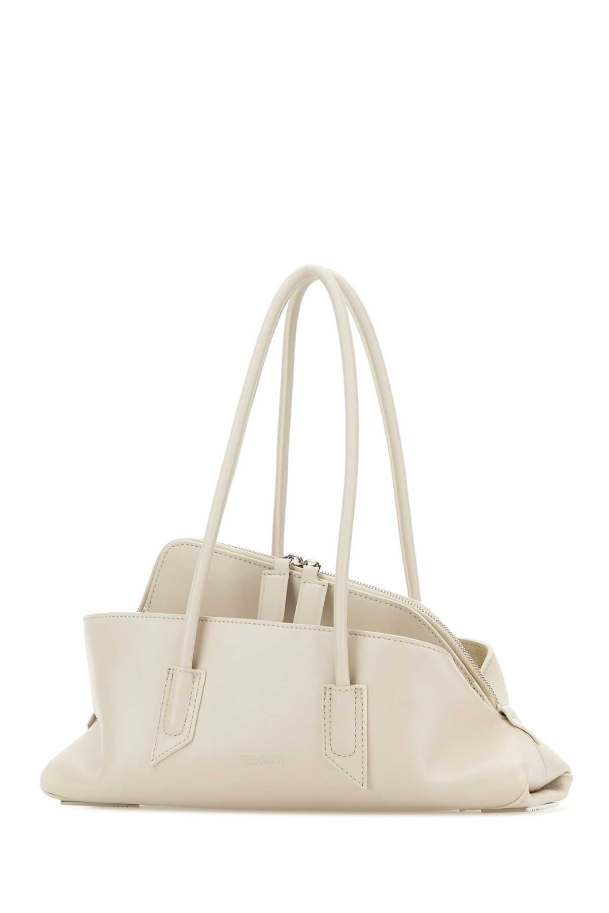 The Attico Women Ivory Leather Small La Passeggiata Shoulder Bag THE ATTICO